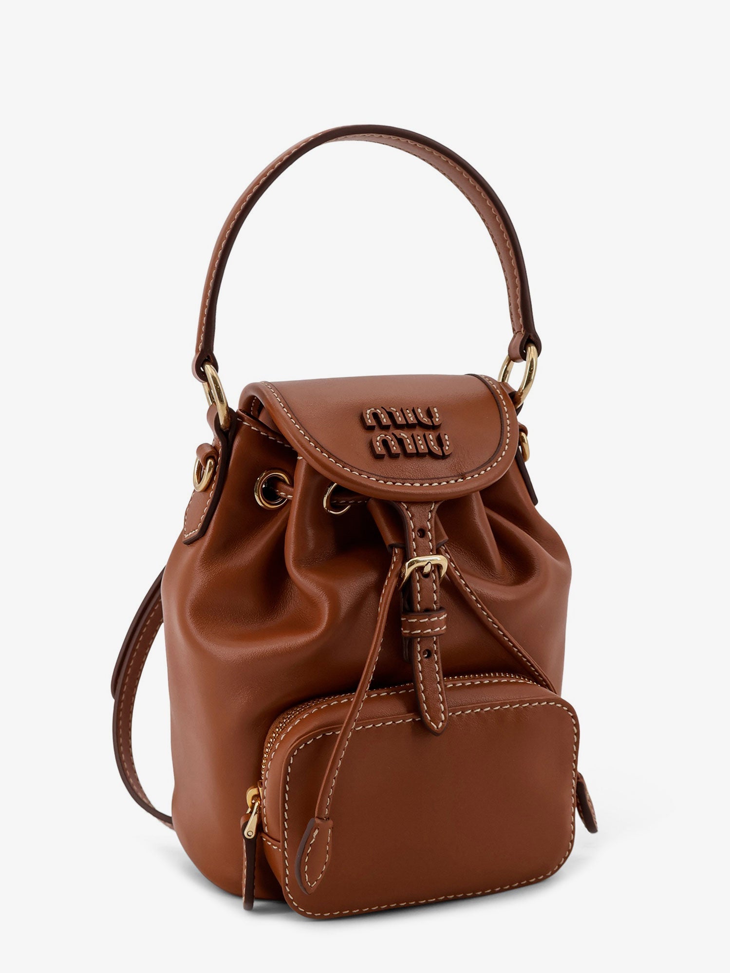 Miu Miu Leather With Front Lettering Logo Crossbody Bag