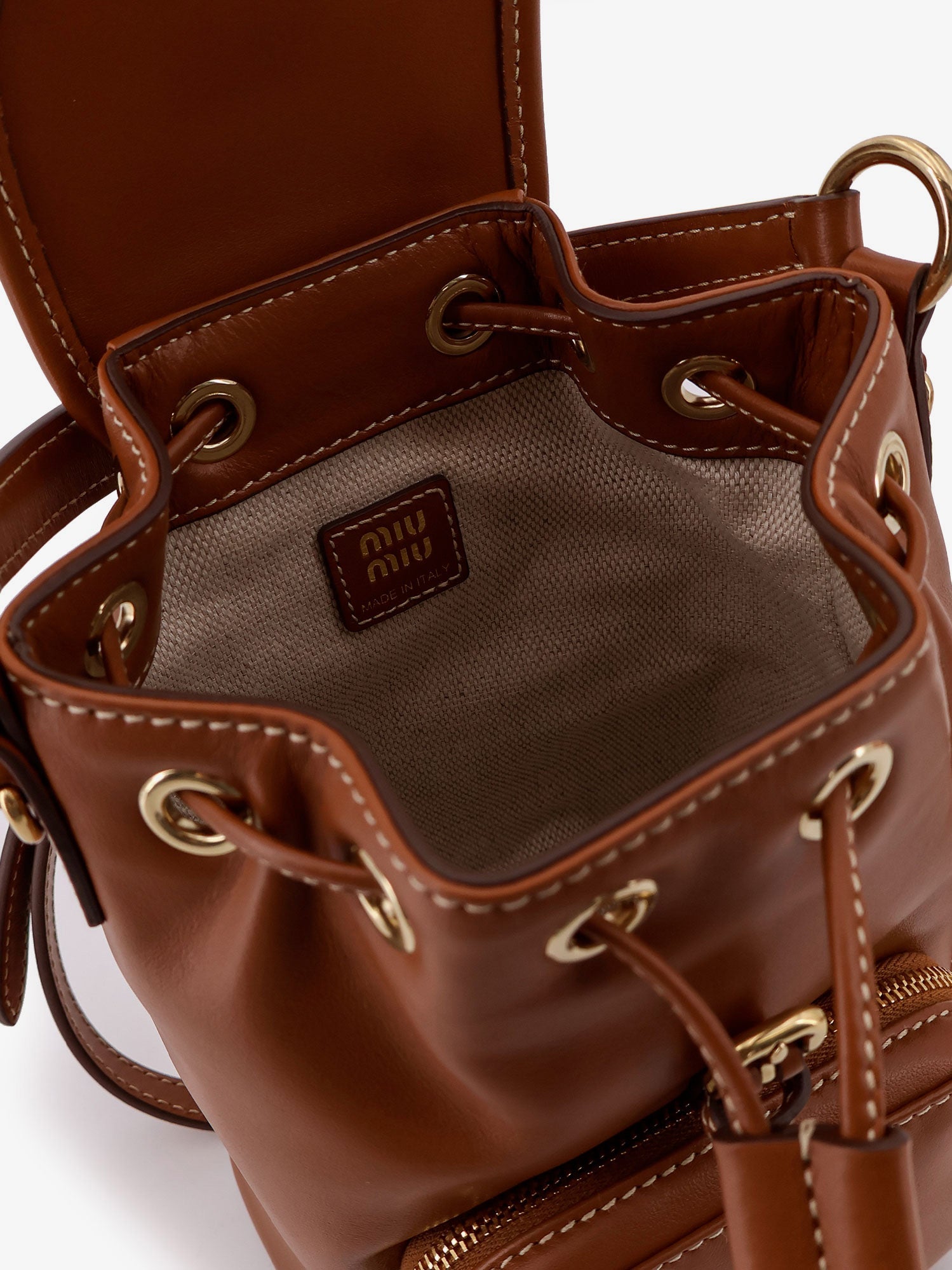 Miu Miu Leather With Front Lettering Logo Crossbody Bag