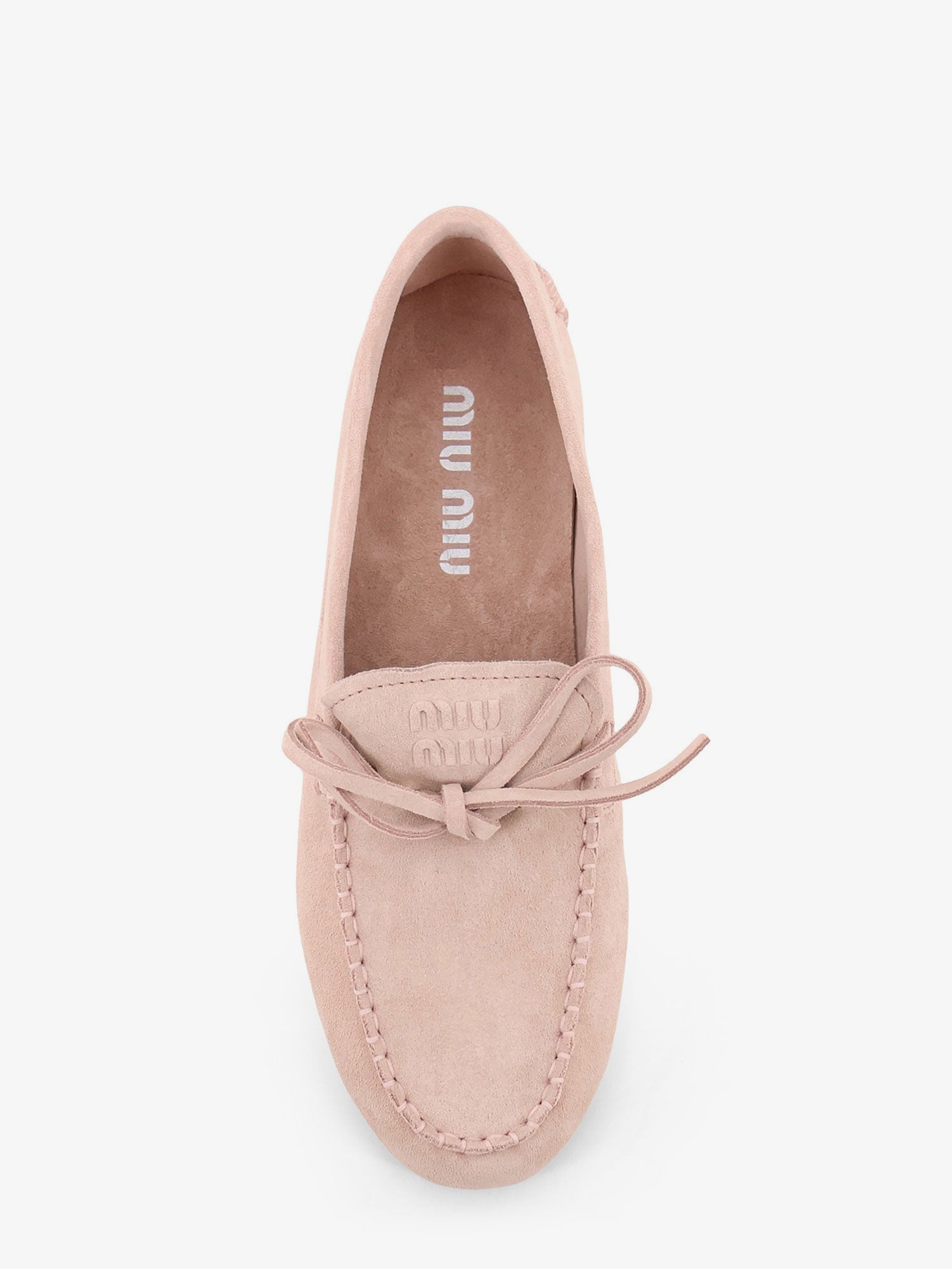 Miu Miu Suede Loafer With Frontal Logo
