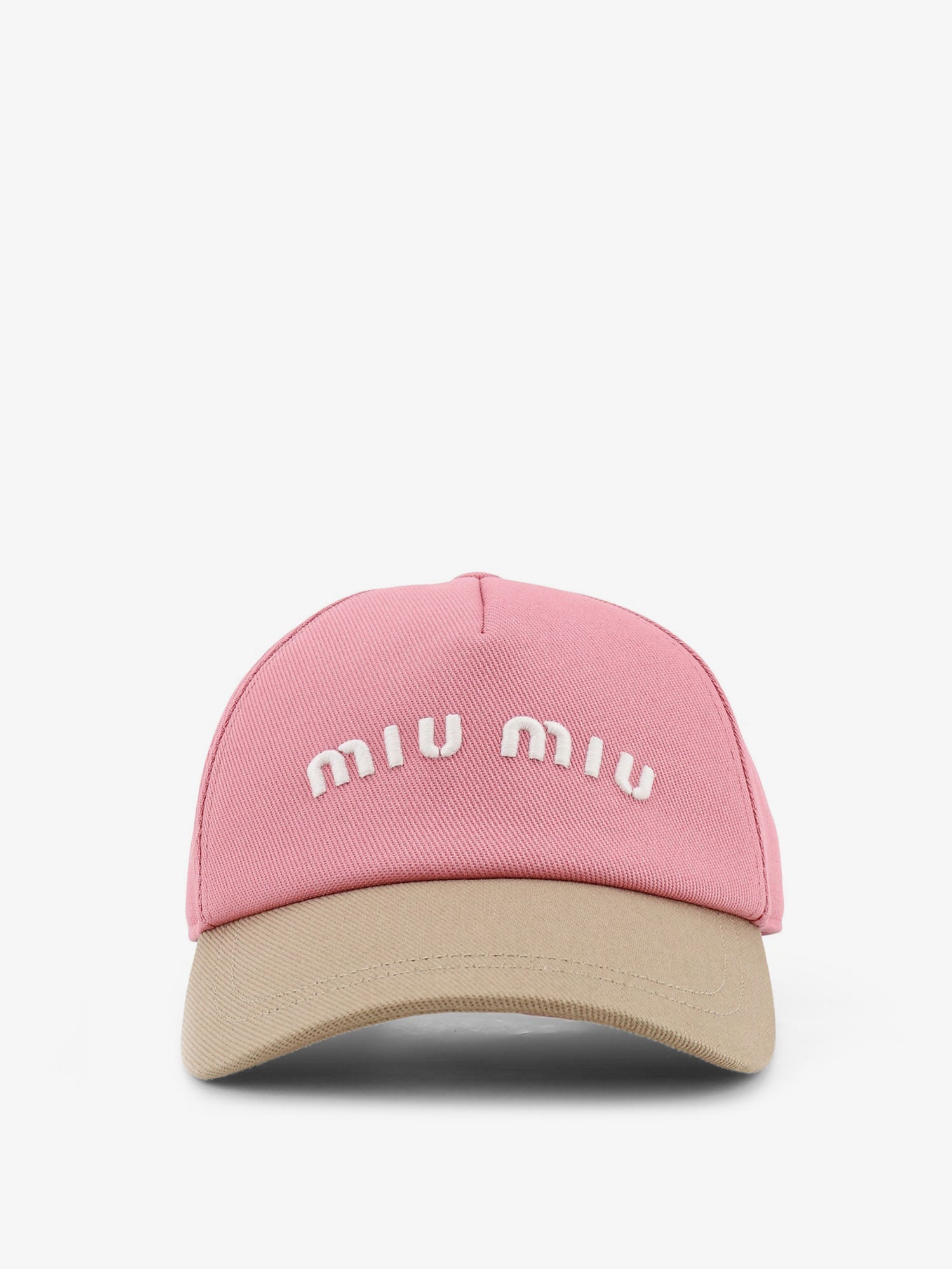 Miu Miu Cotton Hat With Embroidered Lettering Logo