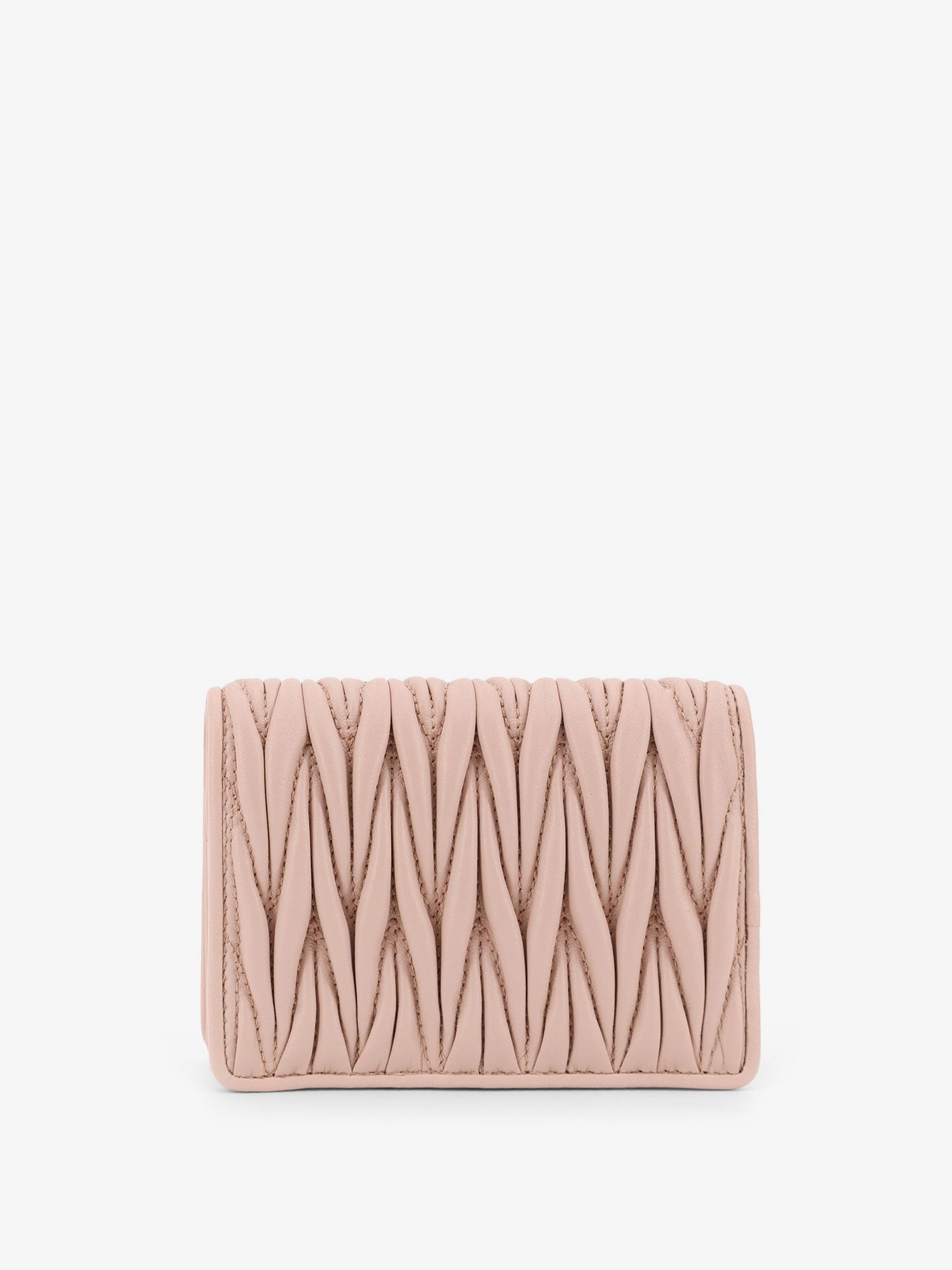 Miu Miu Quilted Leather Wallet With Front Lettering Logo
