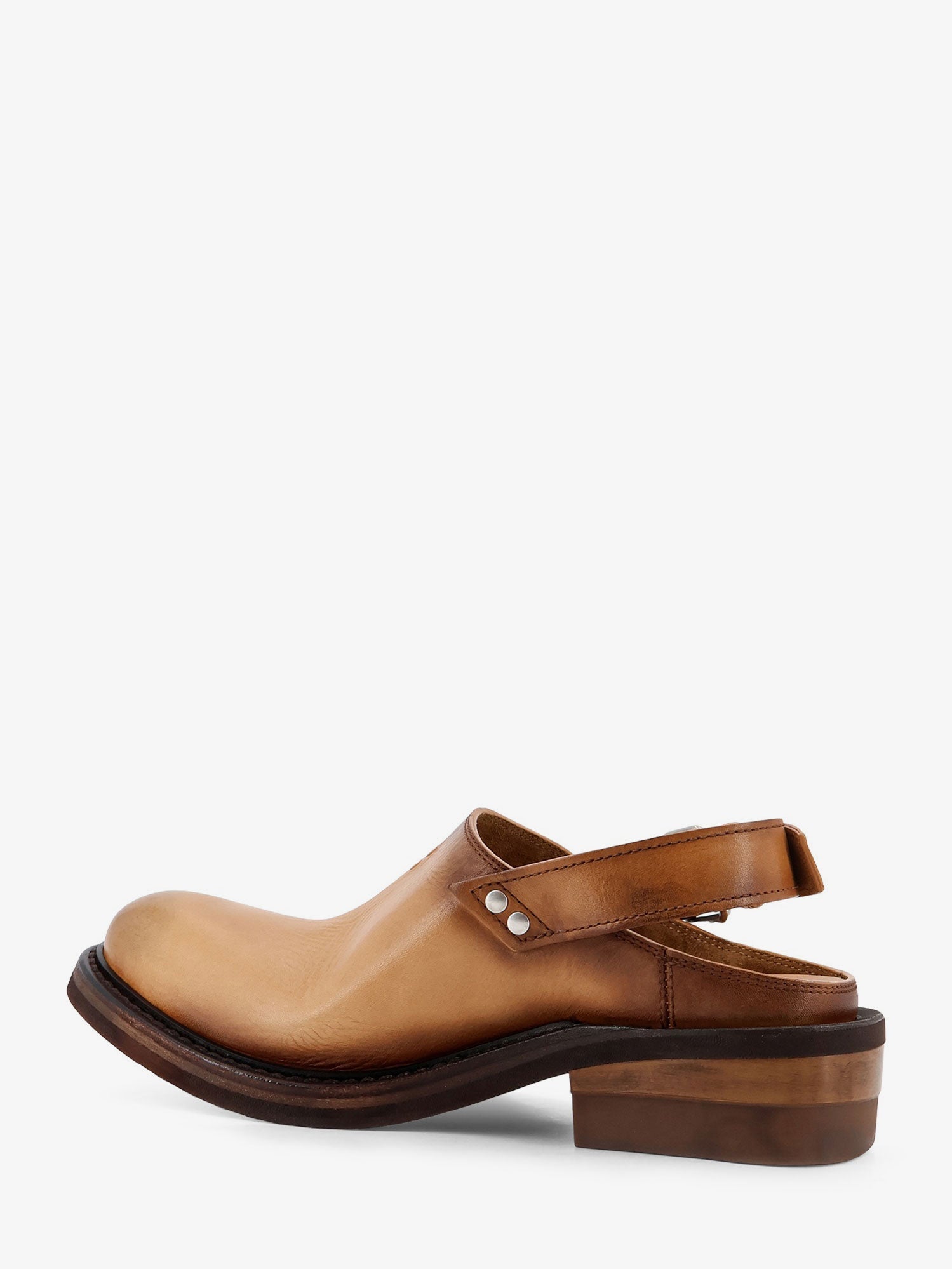 Miu Miu Foule Leather Sabot Sandals