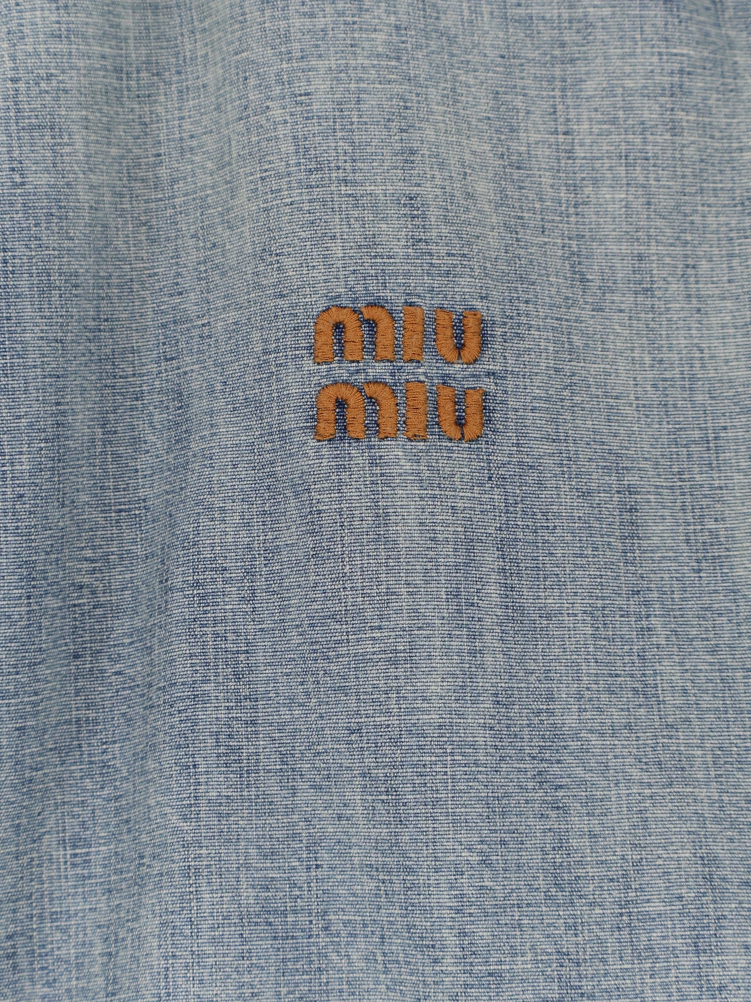 Miu Miu Denim Jacket With Miu Miu Embroidery