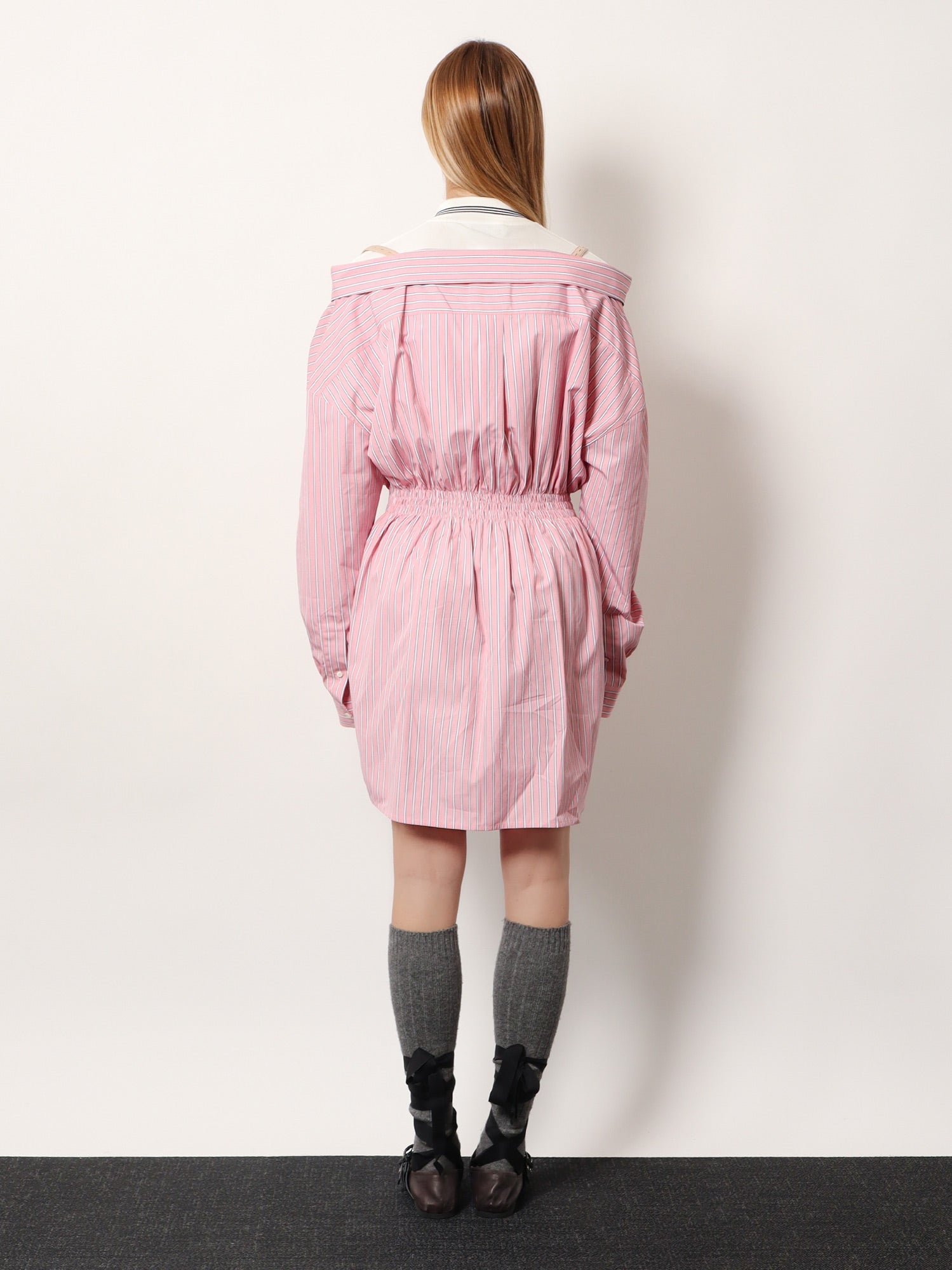 Miu Miu Striped Cotton Shirt Dress