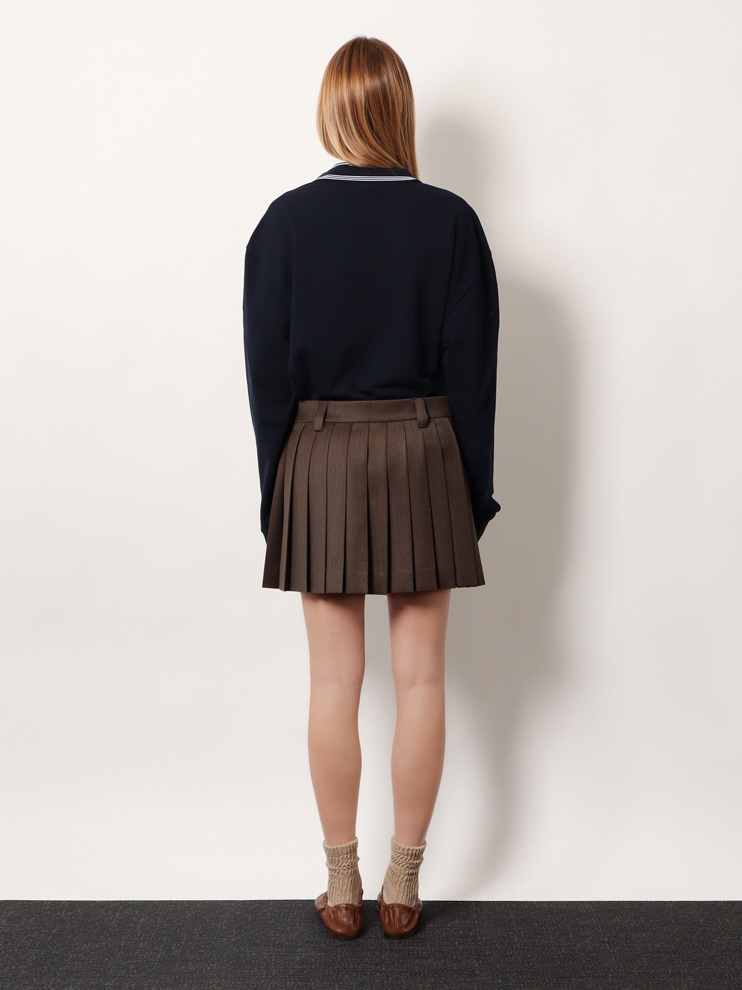 Miu Miu Cover Fabric Pleated Mini Skirt