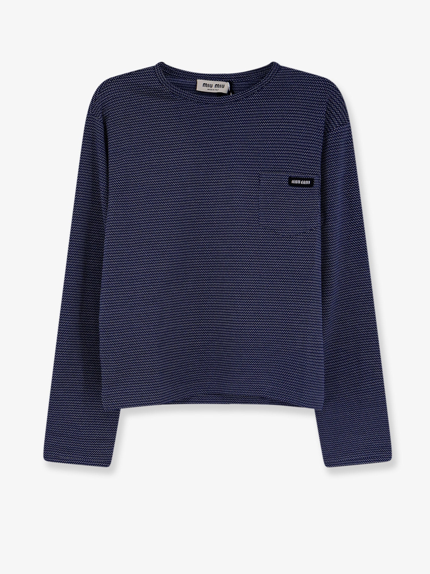 Miu Miu Two-tone Jersey T-shirt With Logo Lettering