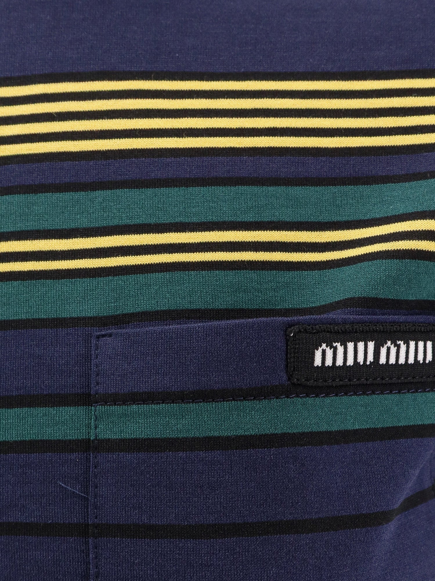Miu Miu Cotton T-shirt With Striped Pattern