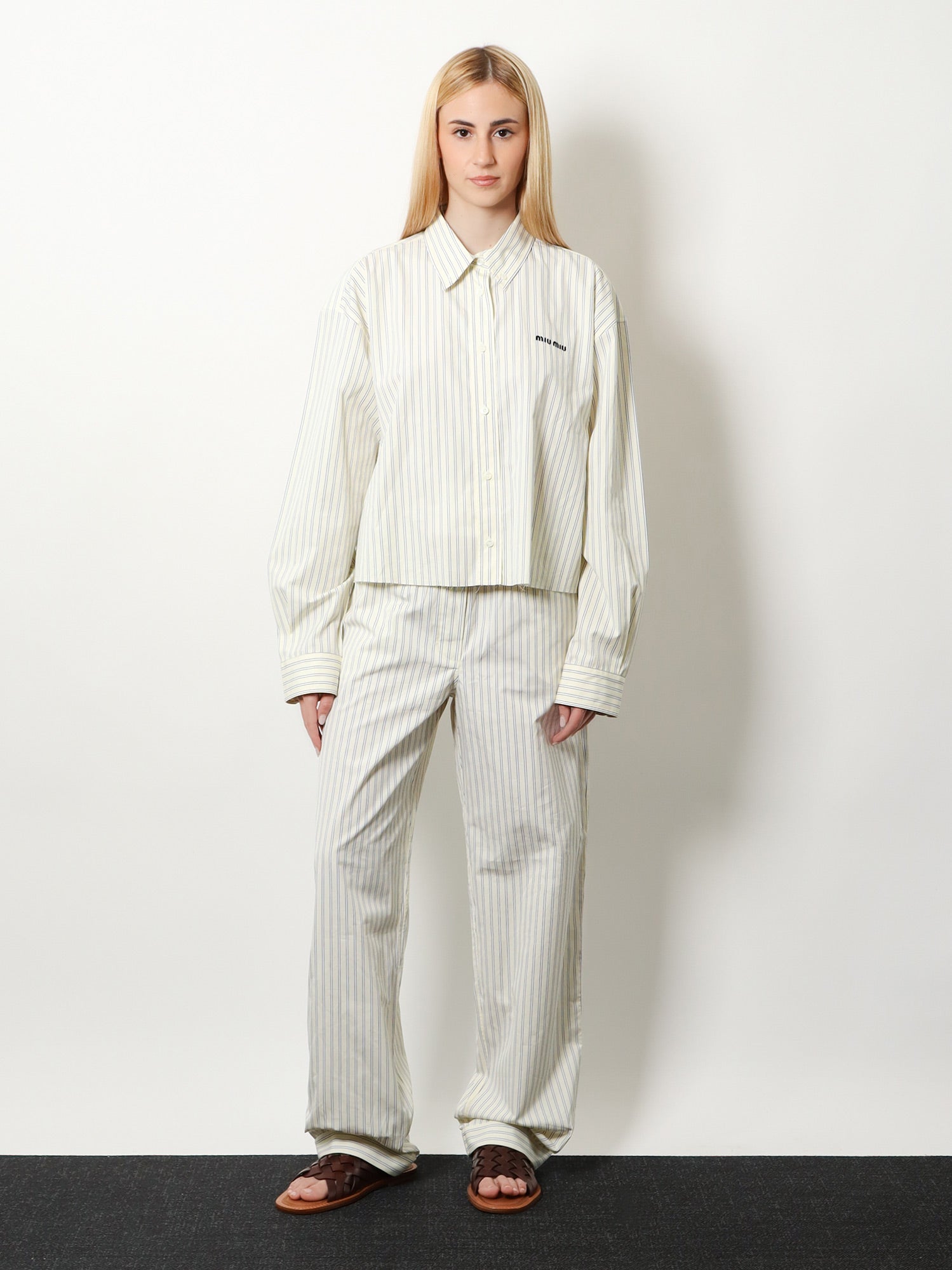 Miu Miu Striped Cotton Shirt