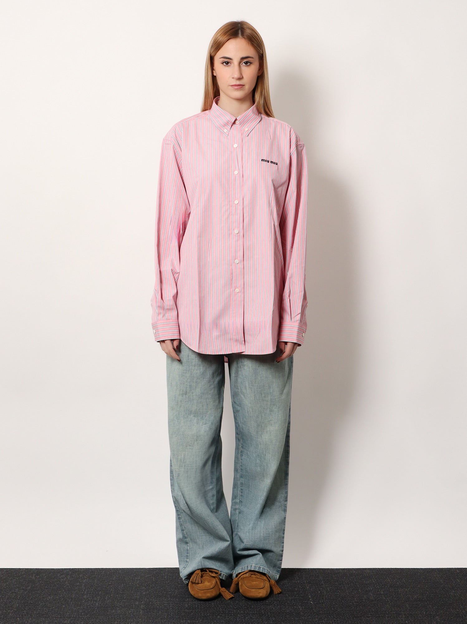 Miu Miu Striped Cotton Shirt