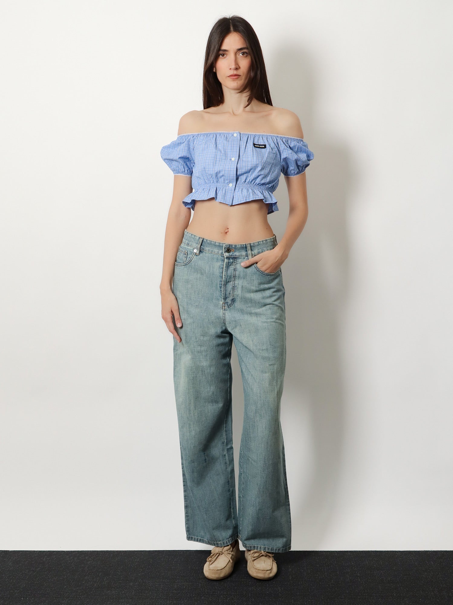Miu Miu Striped Cotton Top