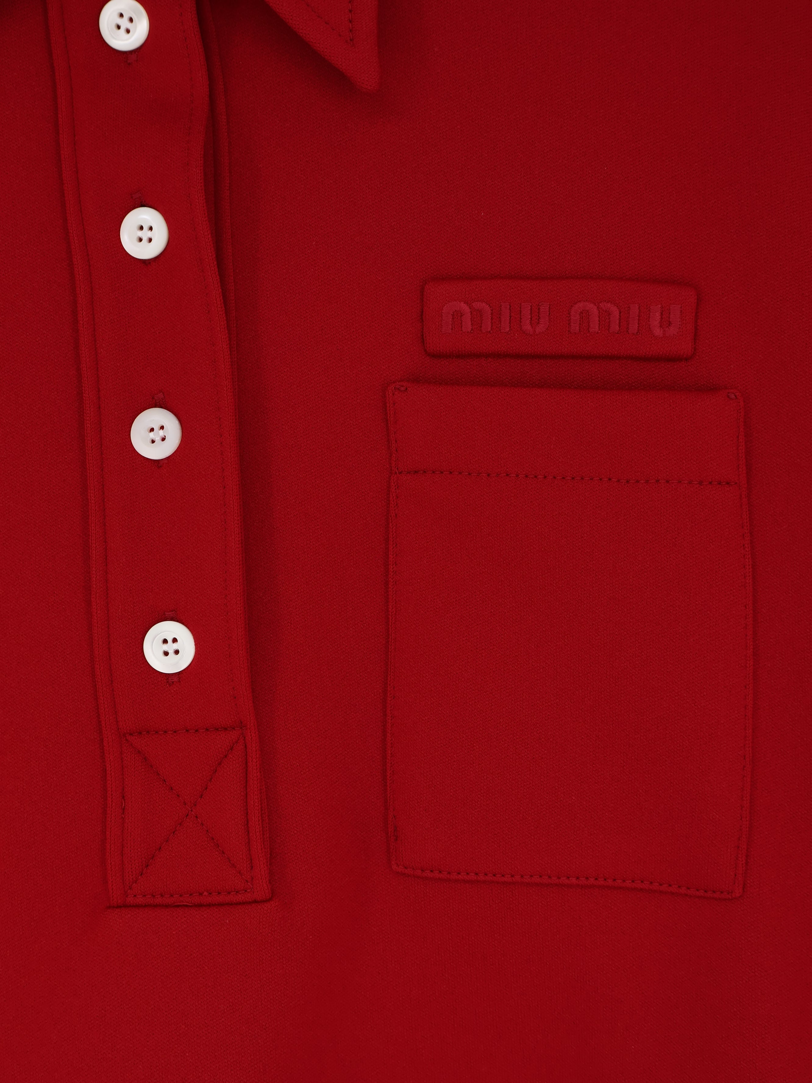 Miu Miu Polo Shirt With Lettering Logo Patch
