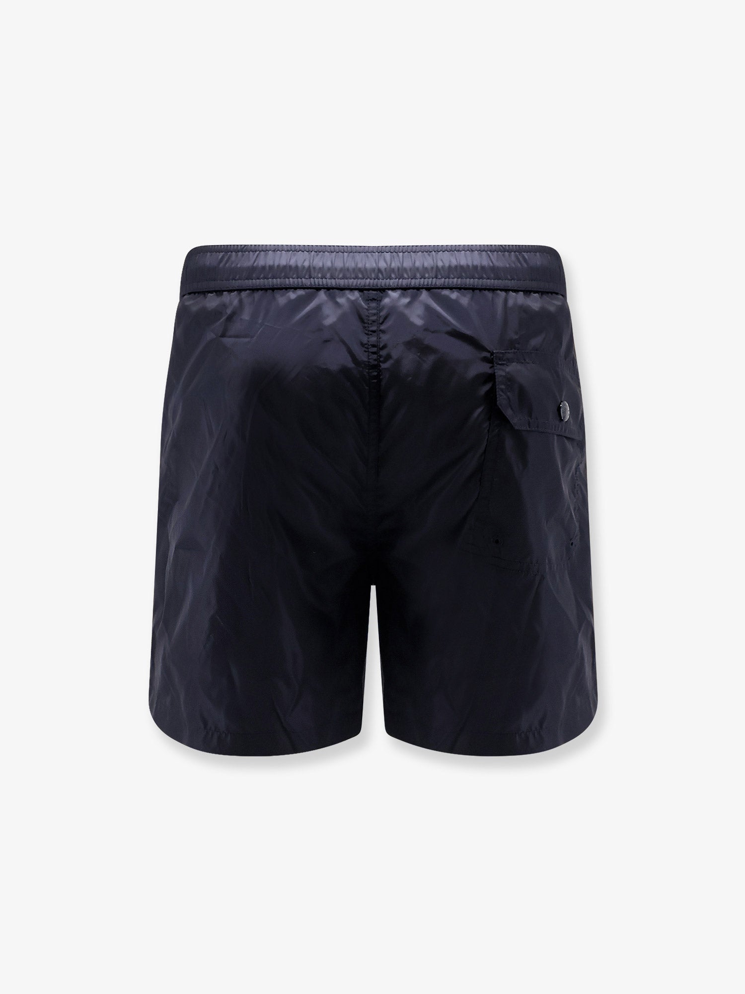 Moncler Nylon Swim Trunks With Logo Patch On The Bottom