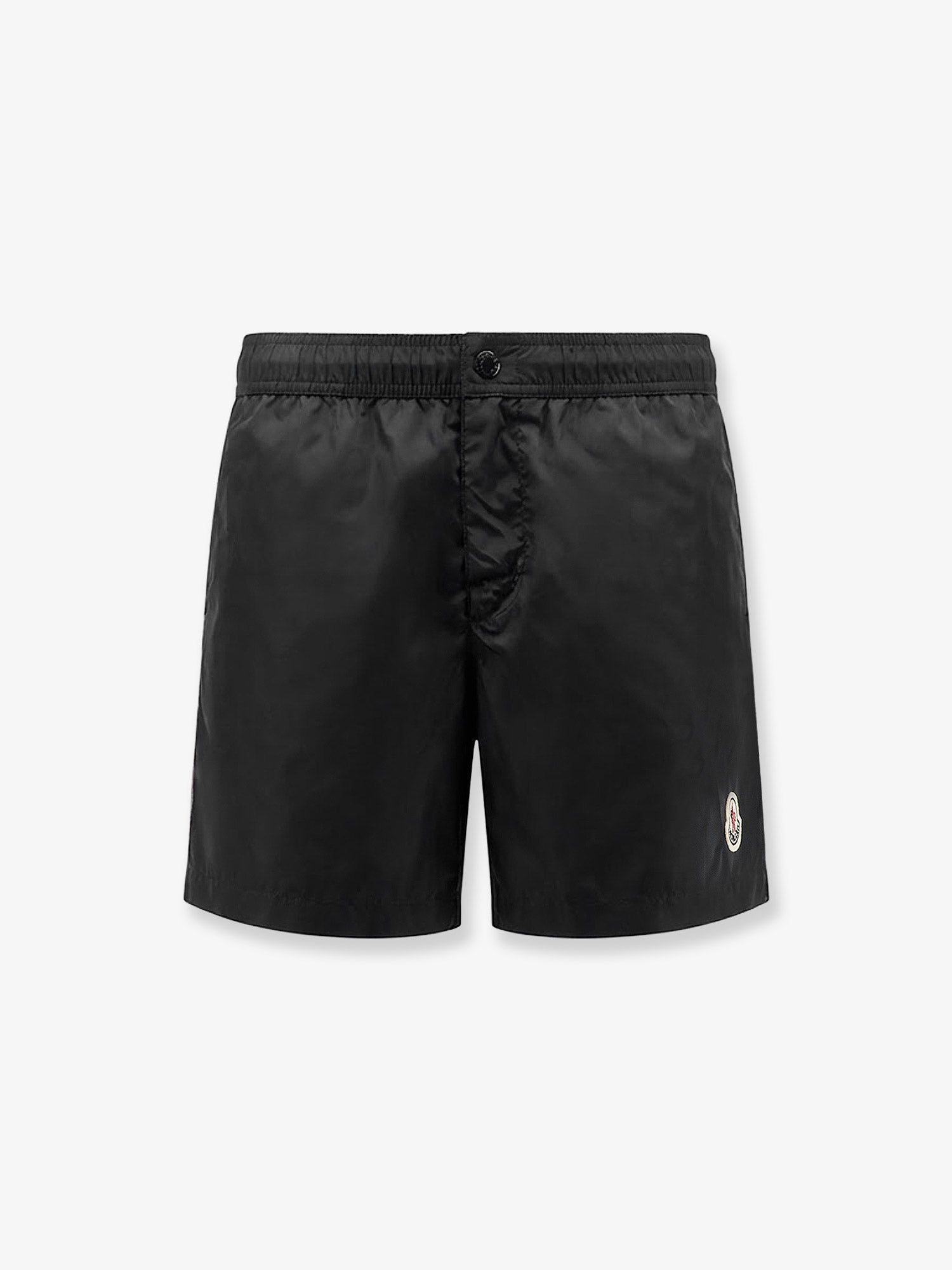 Moncler Nylon Swim Trunks With Logo Patch On The Bottom