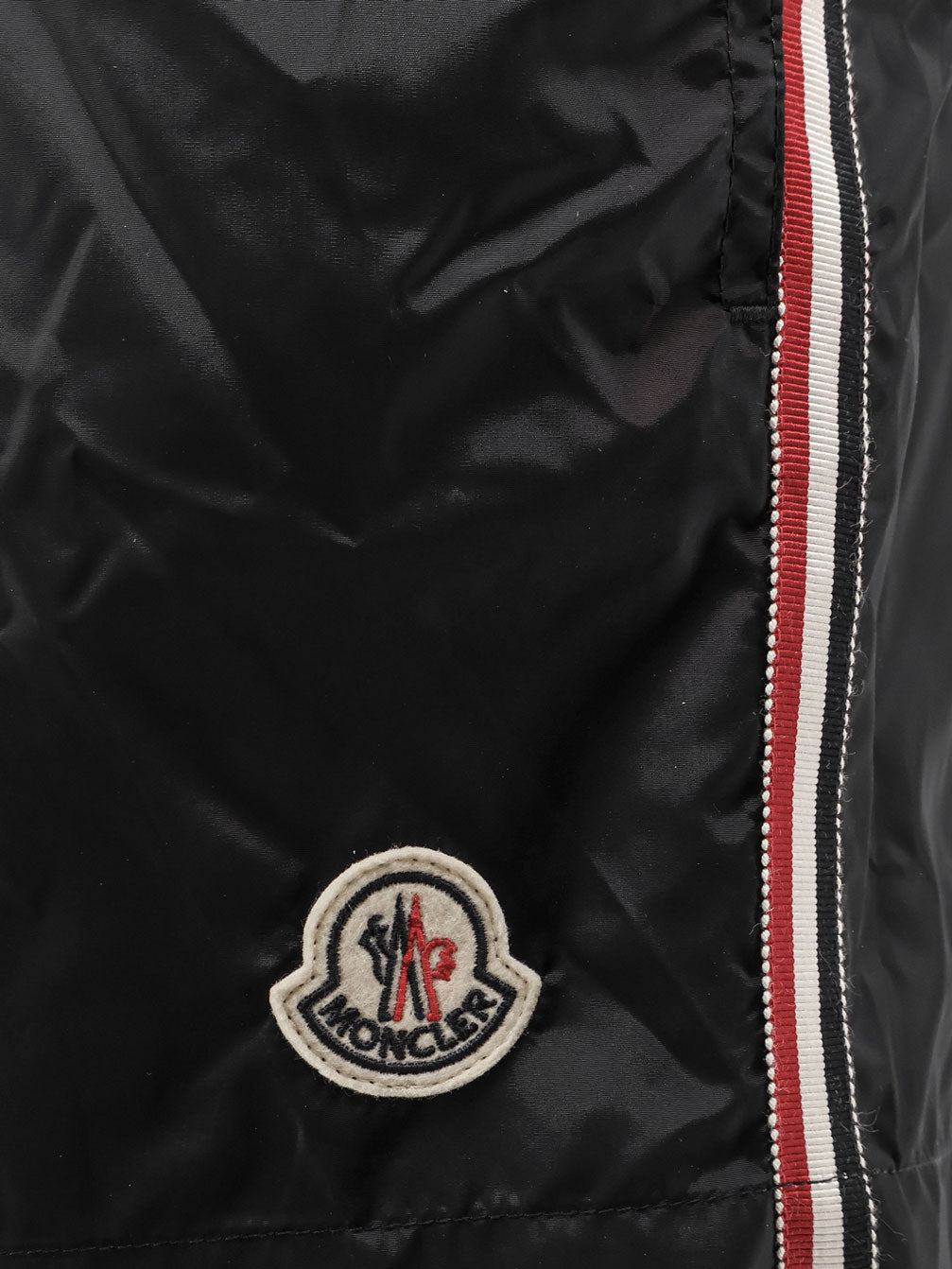 Moncler Nylon Swim Trunks With Logo Patch On The Bottom