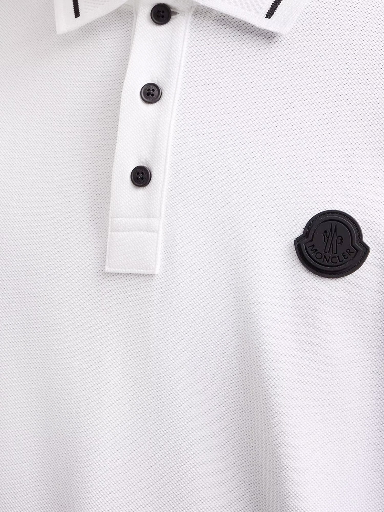 Moncler Cotton Polo Shirt With Logo Patch