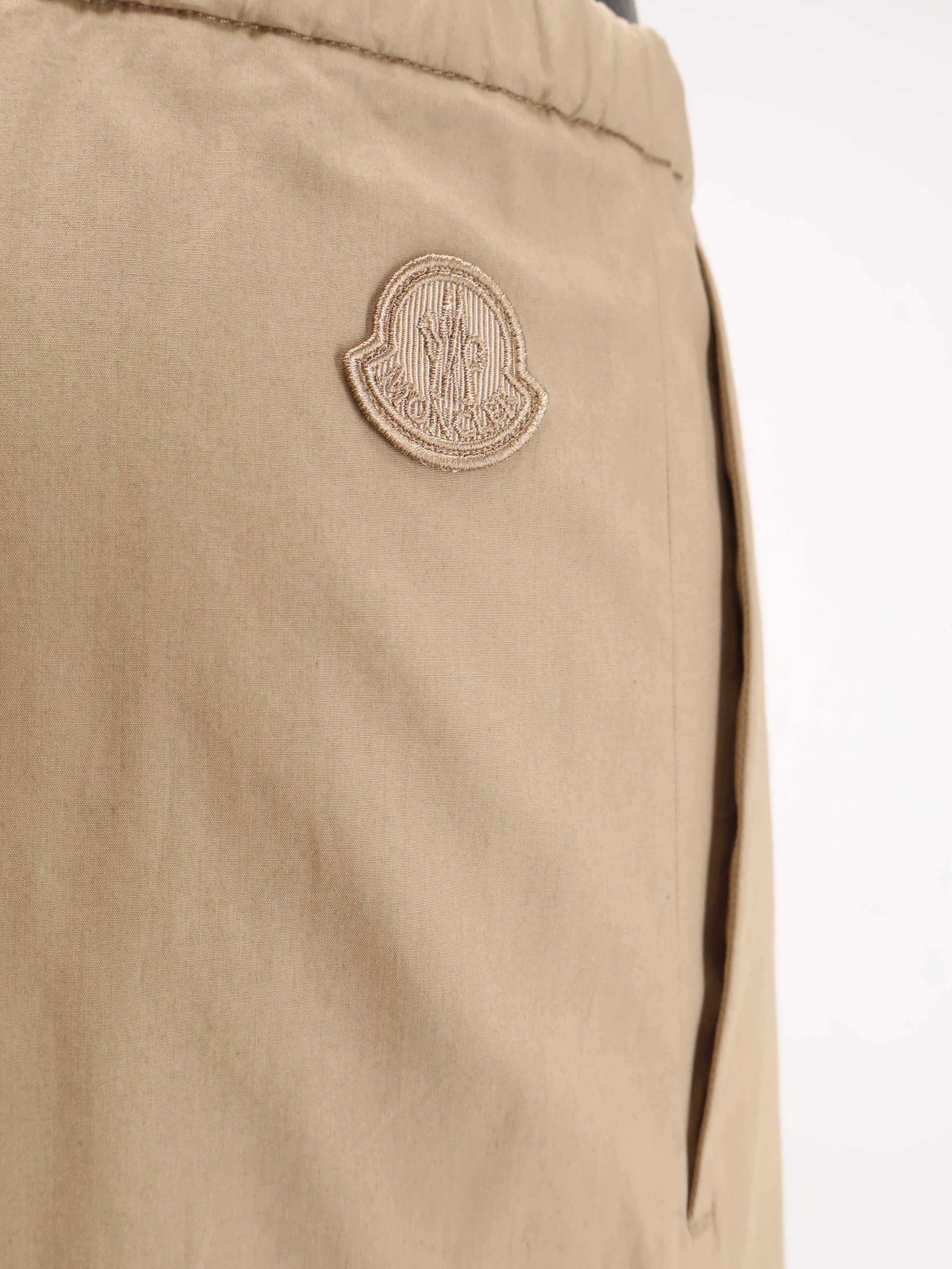 Moncler Cotton Trousers With Logo Patch