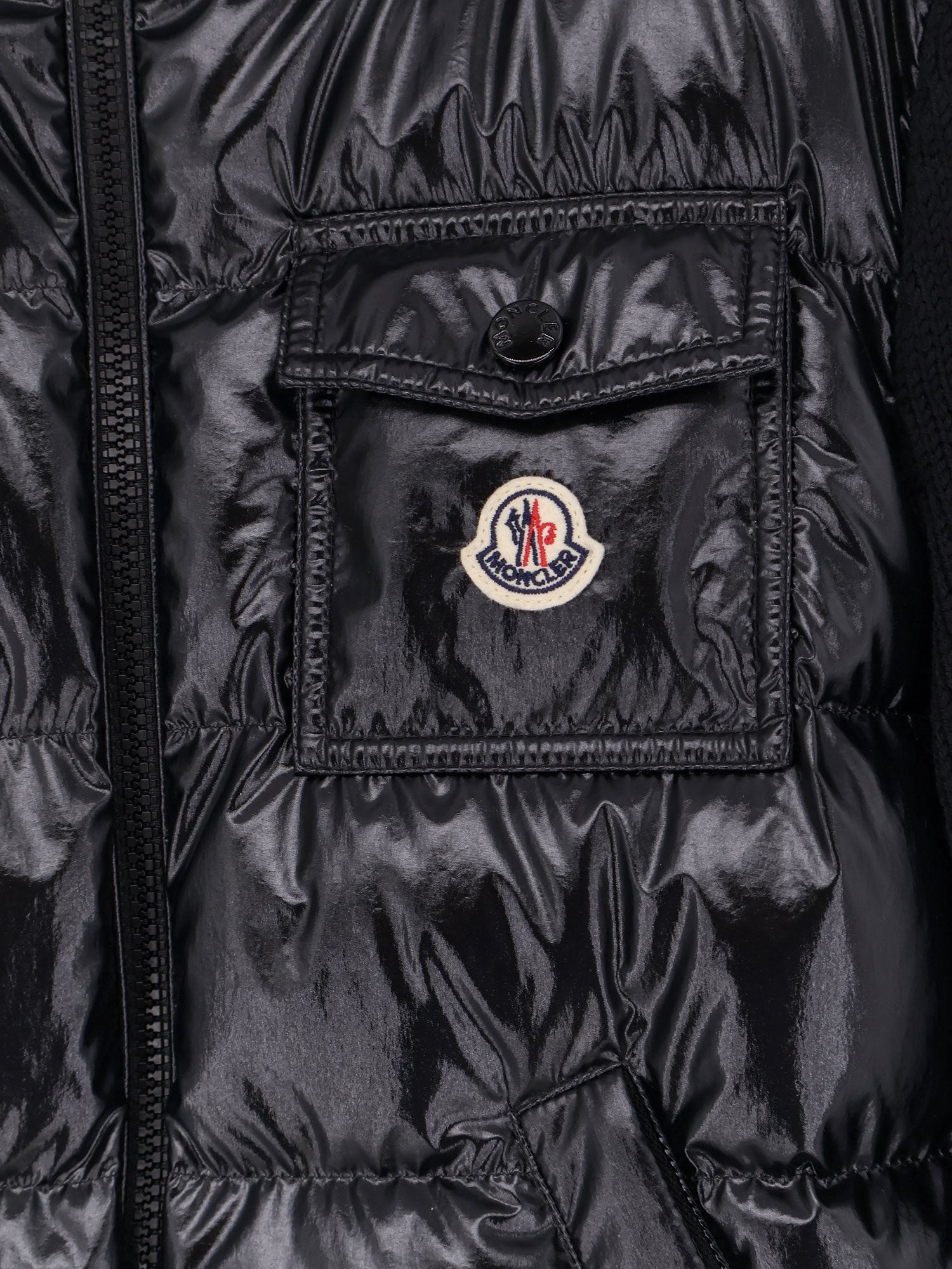 Moncler Down Jacket With Virgin Wool Inserts