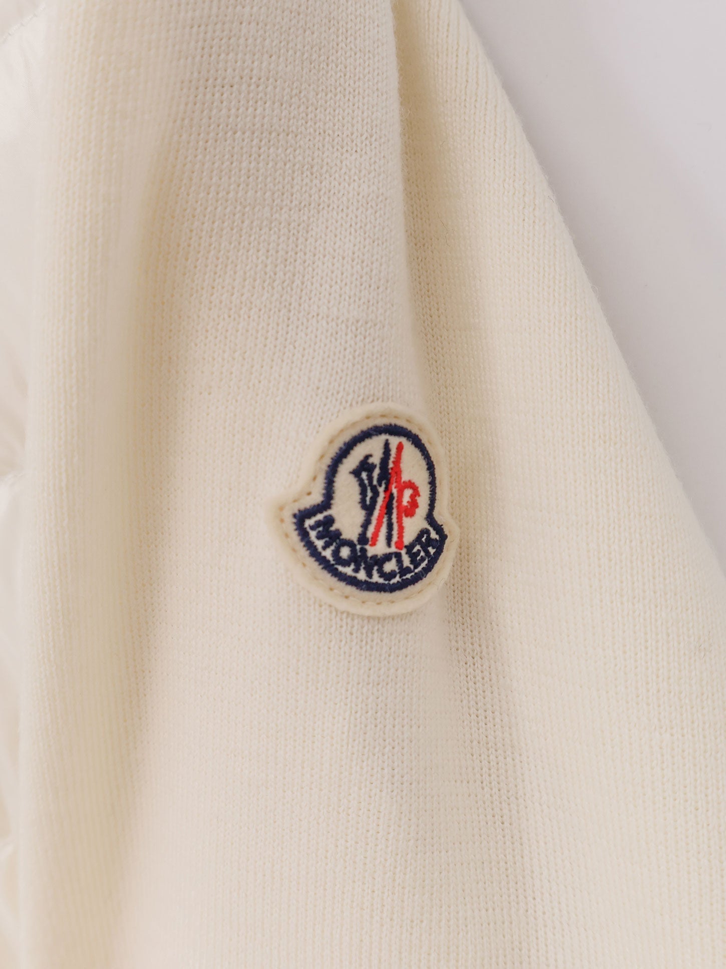 Moncler Cardigan/down Jacket Wit Iconic Patch