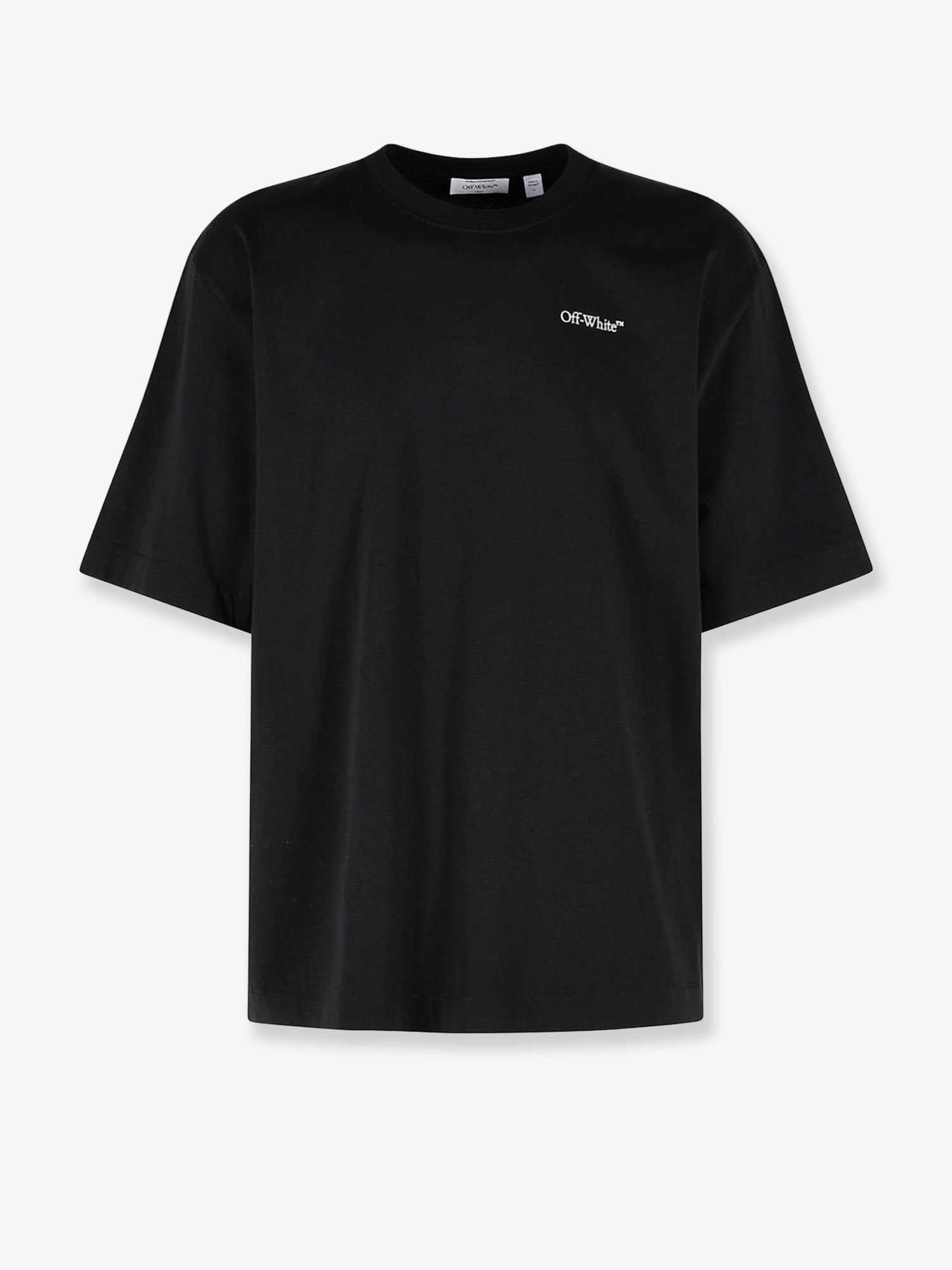 Off-White Cotton T-shirt With Frontal Logo Print