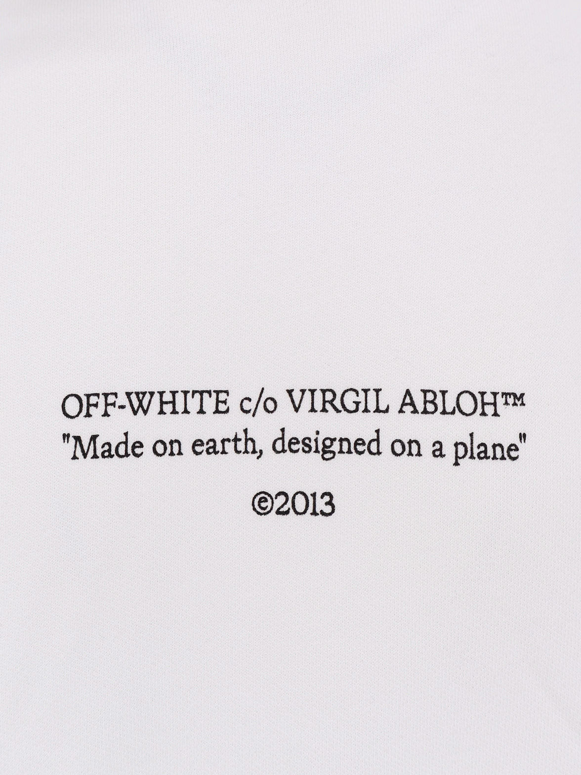 Off-White Cotton Sweatshirt With Frontal Logo Print