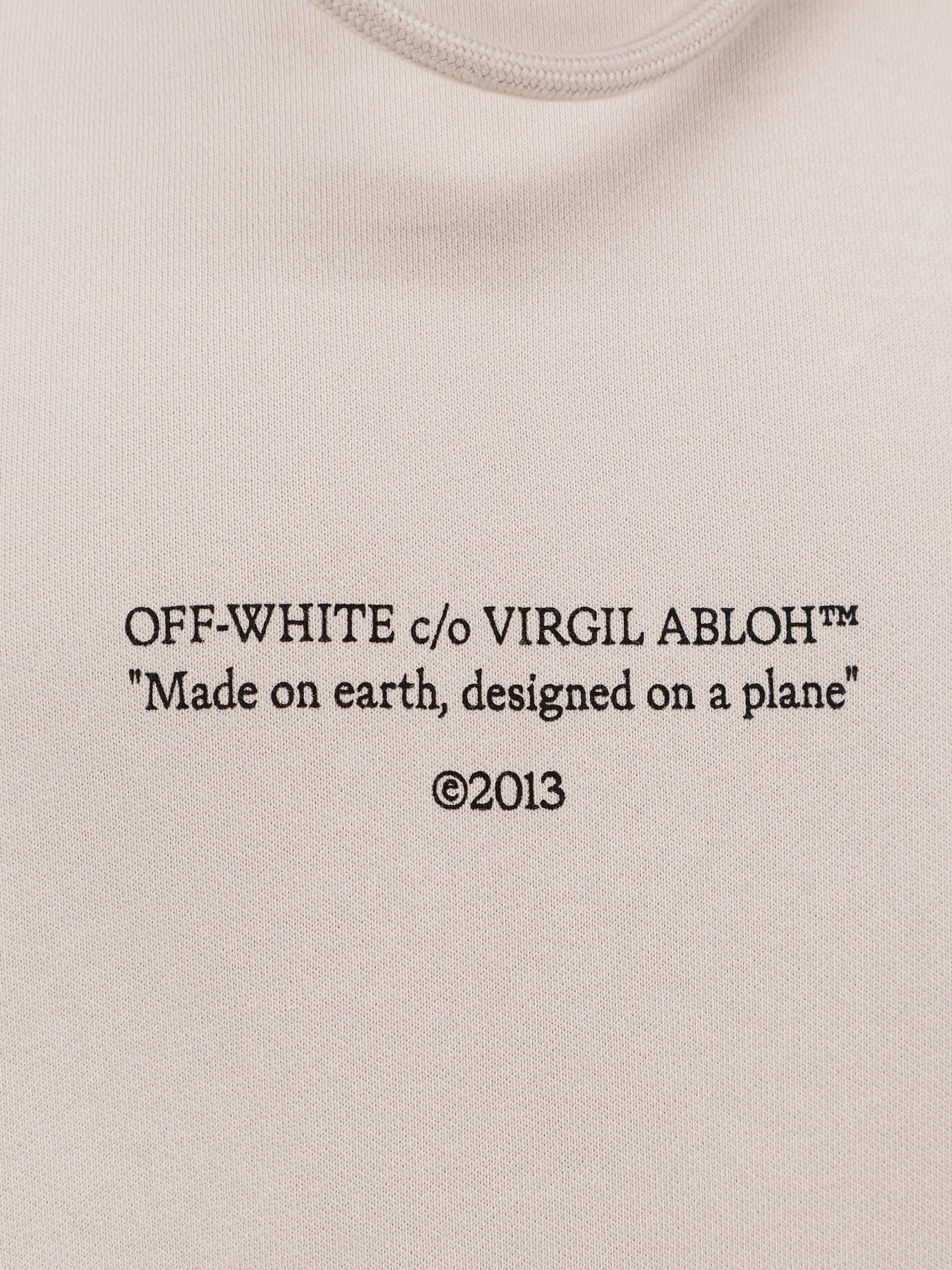 Off-White Cotton Sweatshirt With Frontal Logo Print