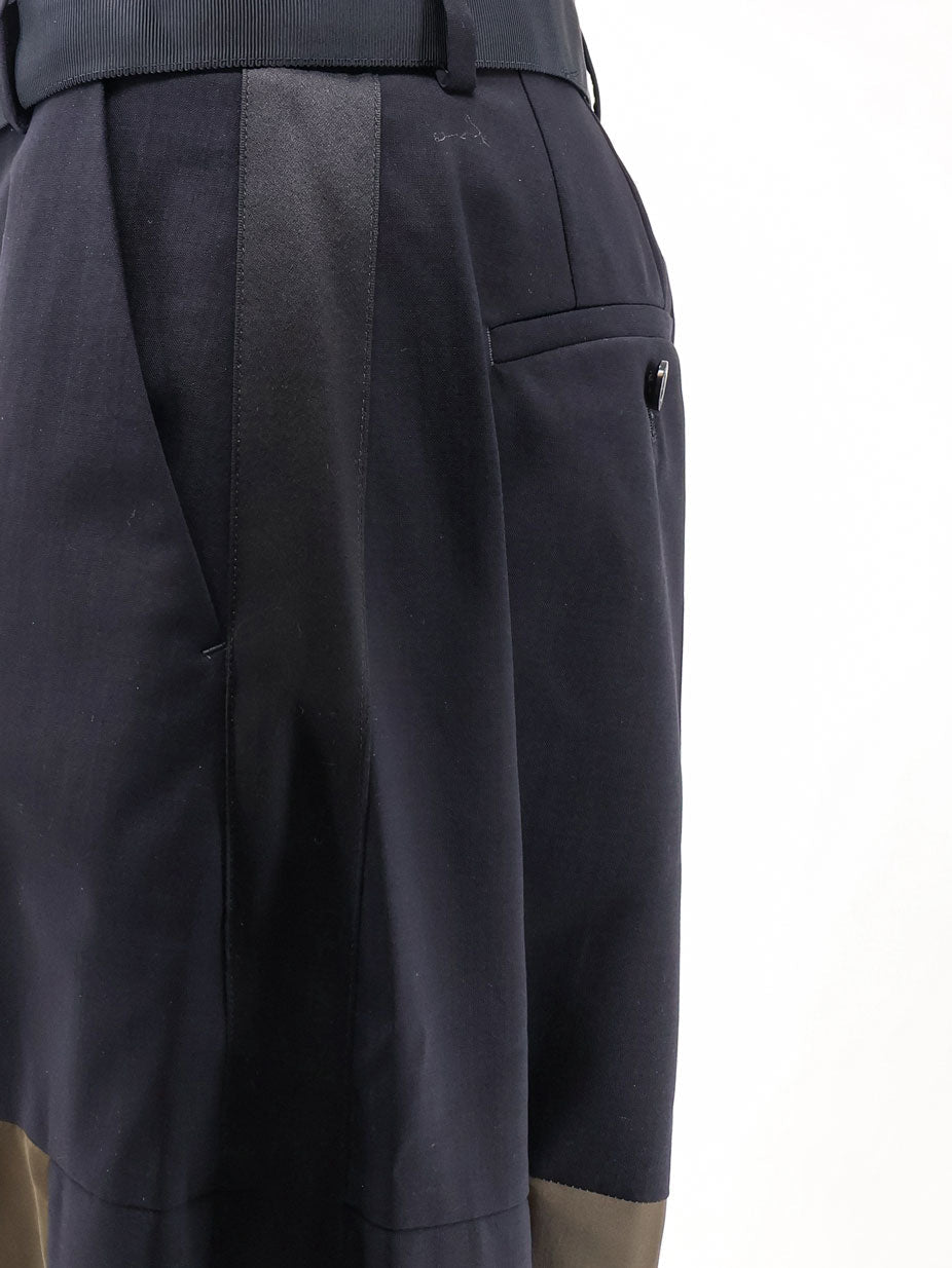 Sacai Wool Blend Trousers With Nylon Inserts