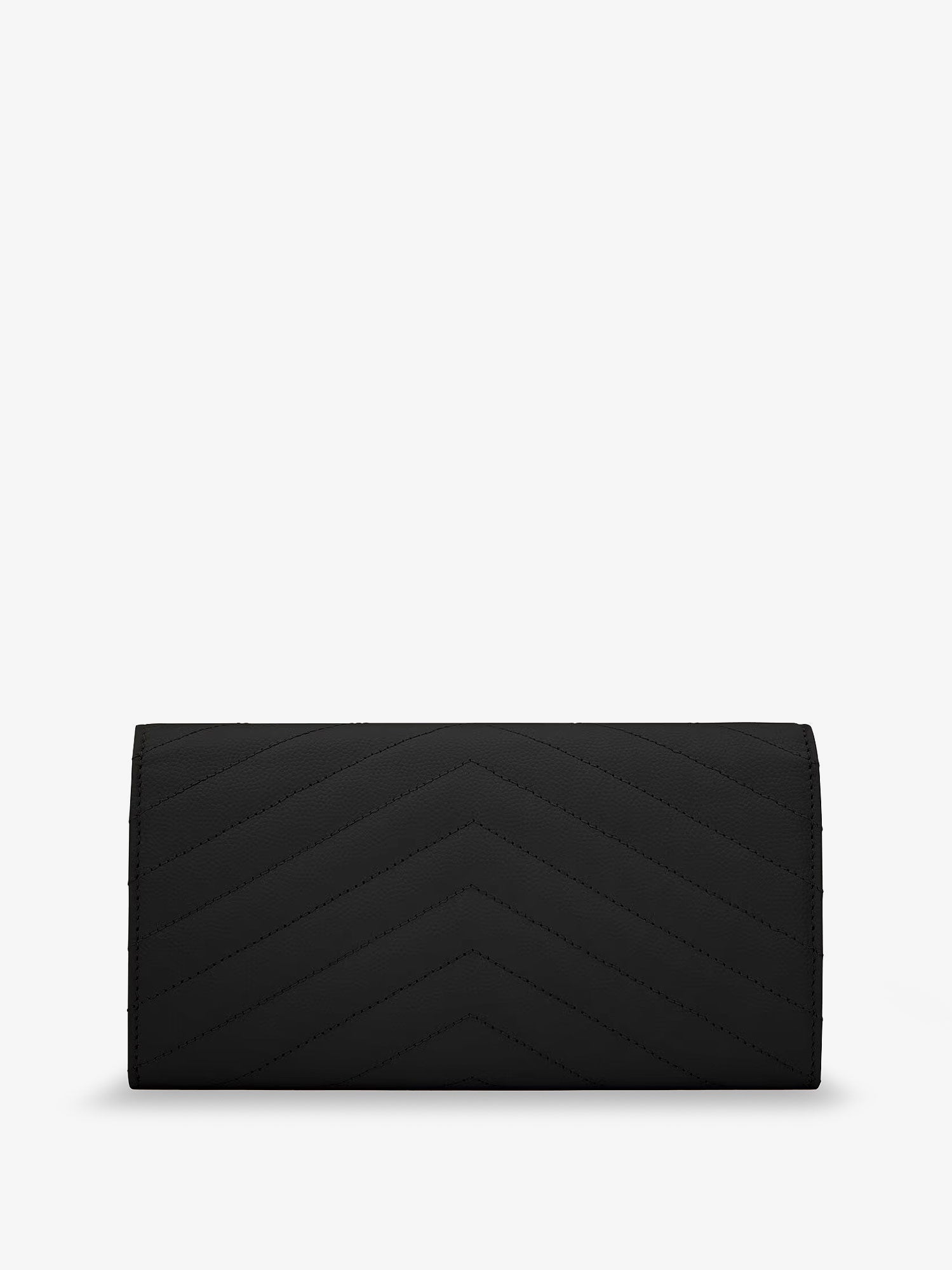 Saint Laurent Leather Wallet With Metal Cassandre Logo