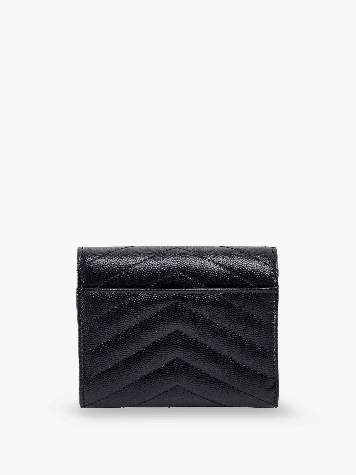 Saint Laurent Leather Wallet With Cassandre Logo On The Front