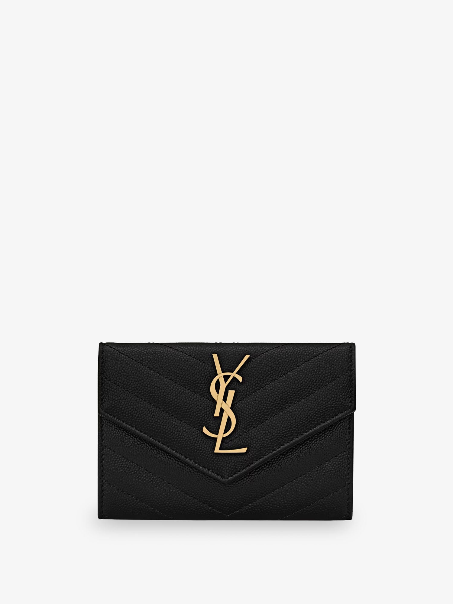 Saint Laurent Cassandre Metalassé Leather Wallet