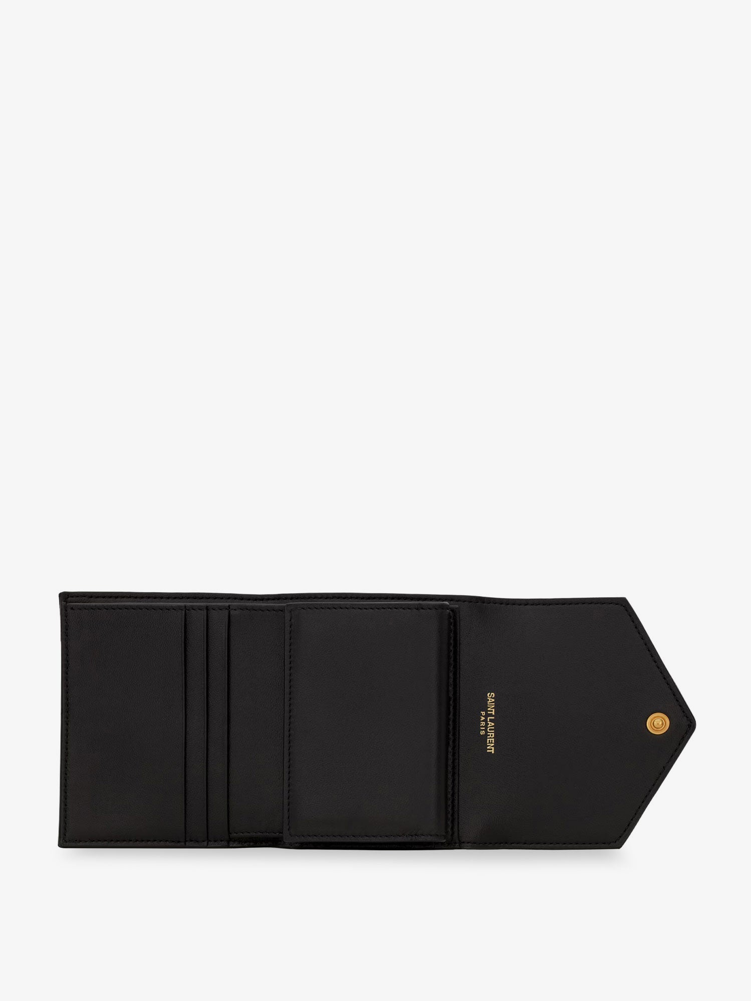 Saint Laurent Quilted Leather Wallet With Cassandre Logo
