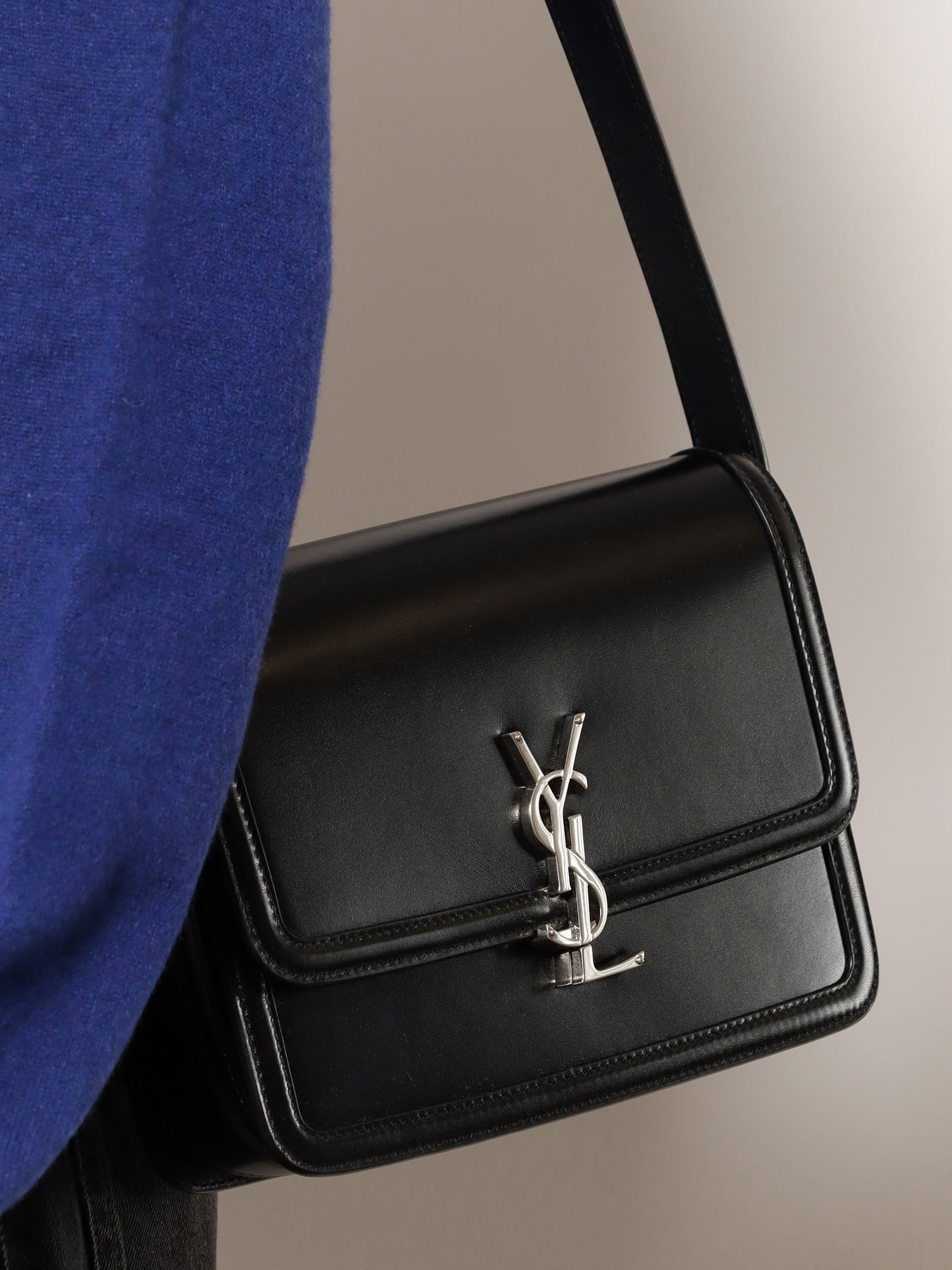 Saint Laurent Satchel Solferino Medium Leather Crossbody Bag