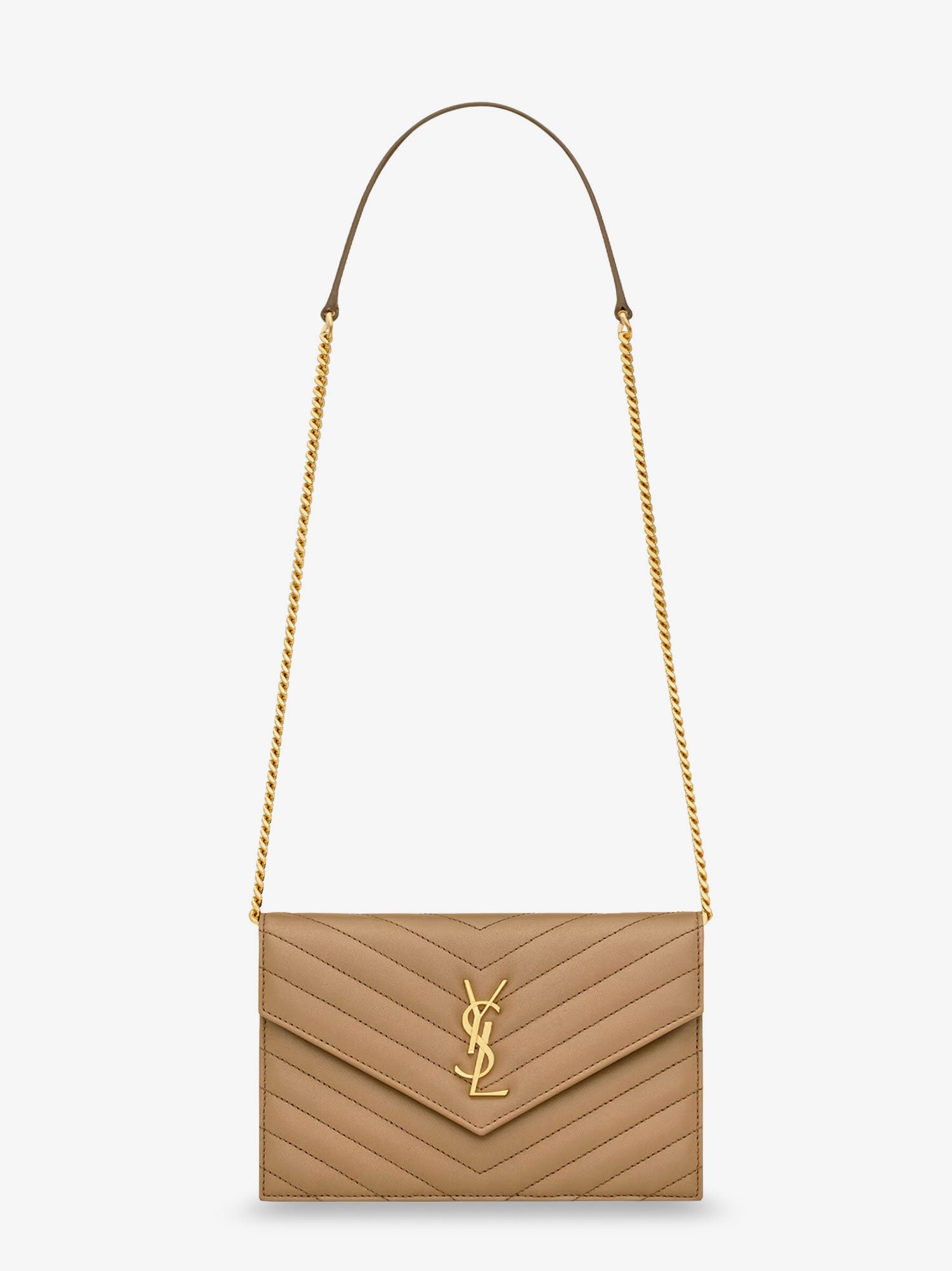 Saint Laurent Envelope Leather Shoulder Bag