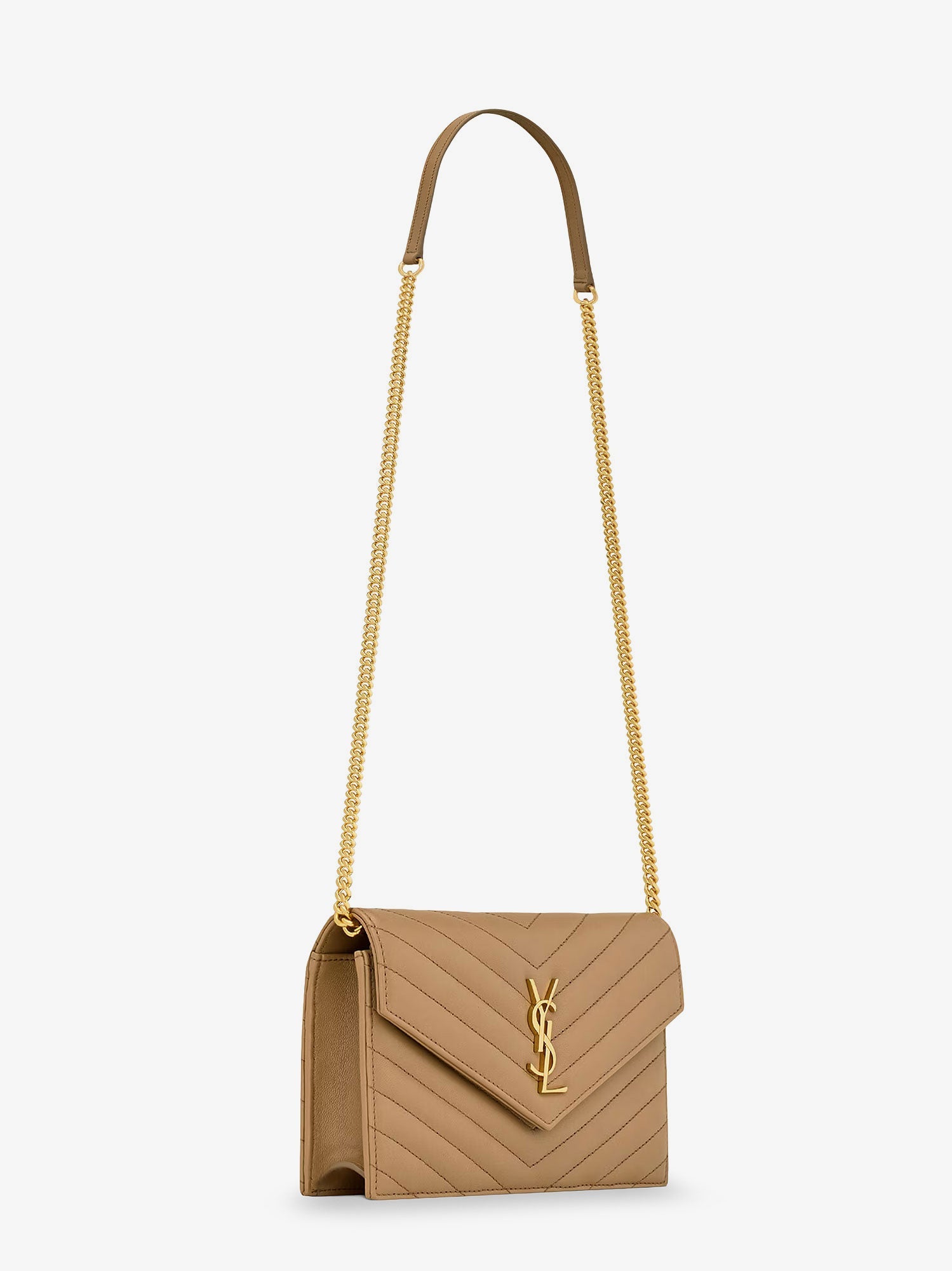 Saint Laurent Envelope Leather Shoulder Bag