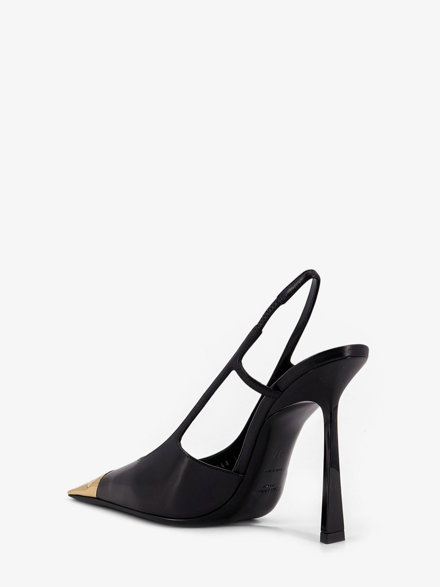 Saint Laurent Jeanne Leather Pumps With Metal Toe