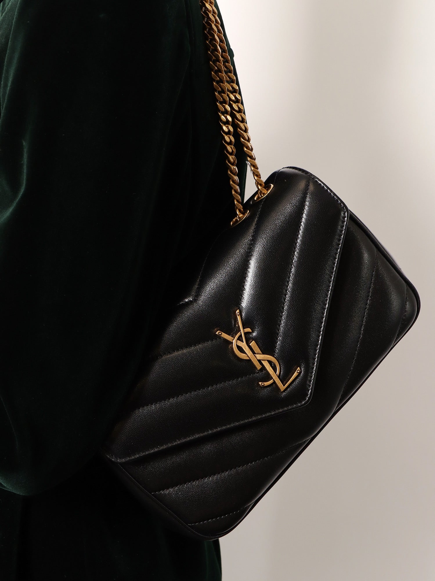 Saint Laurent Loulou Small Matelassé Leather Shoulder Bag