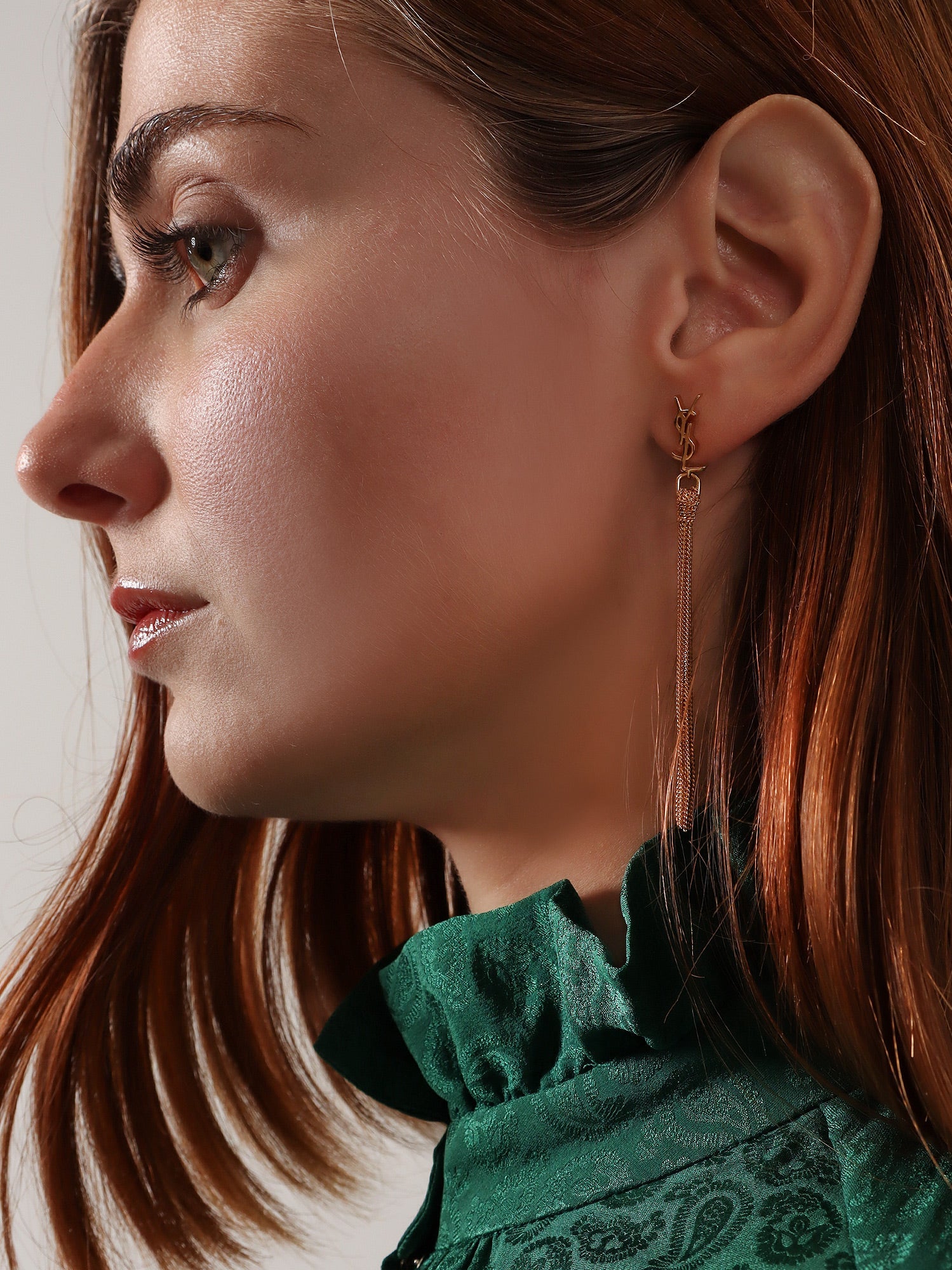 Saint Laurent Cassandre Metal Earrings