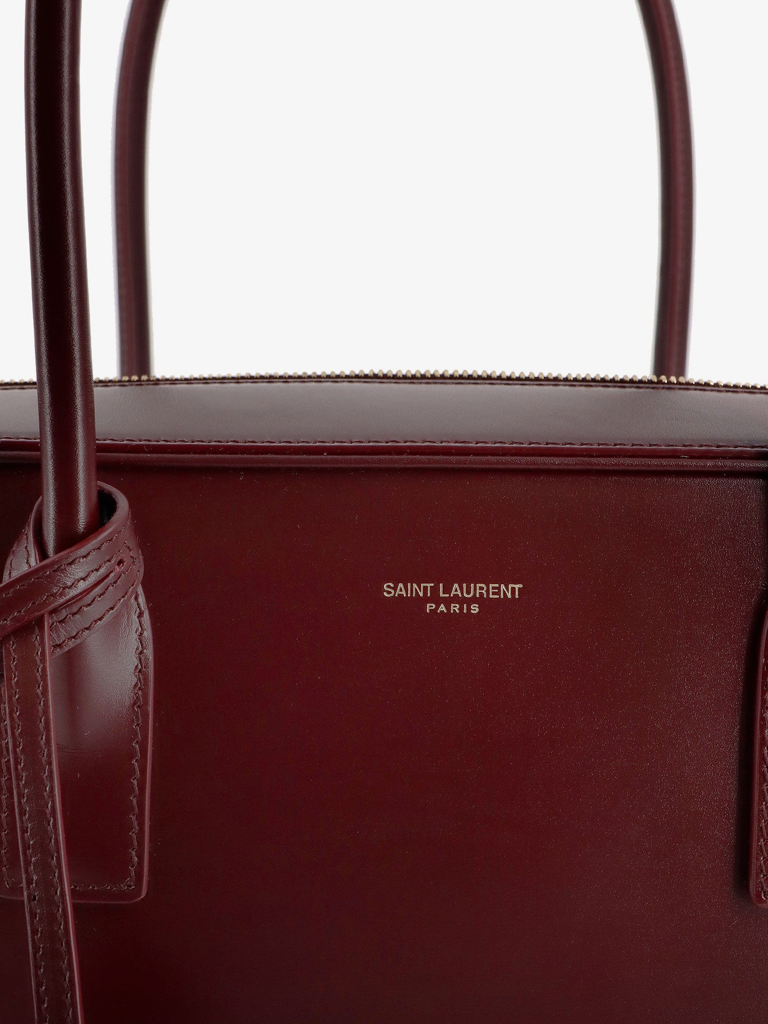 Saint Laurent Sac De Jour In Box Leather Handbag With Metal Lock Detail