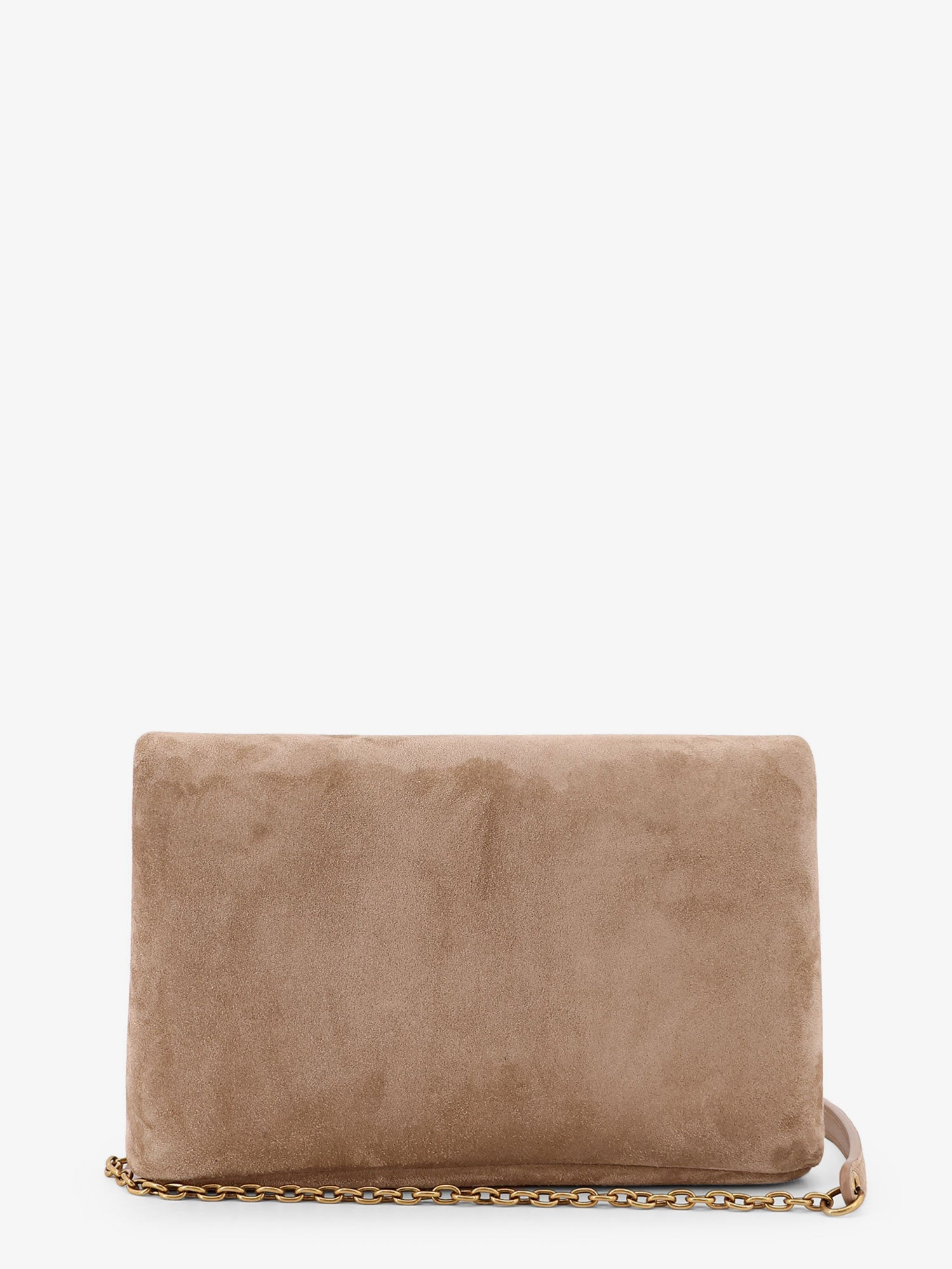 Saint Laurent Suede Crossbody With Metal Cassandre Logo