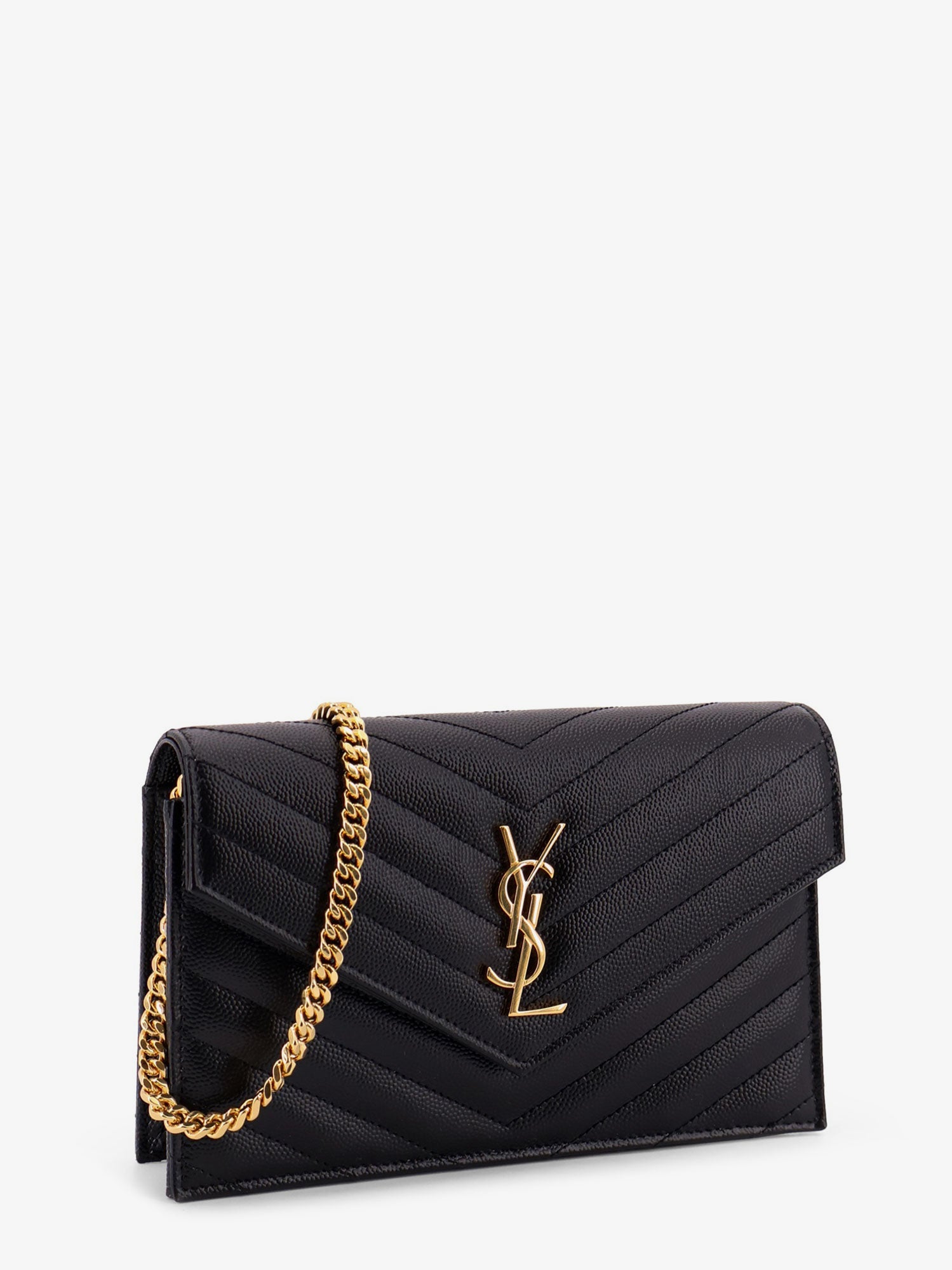 Saint Laurent Leather Crossbody Bag With Metal Cassandra Logo