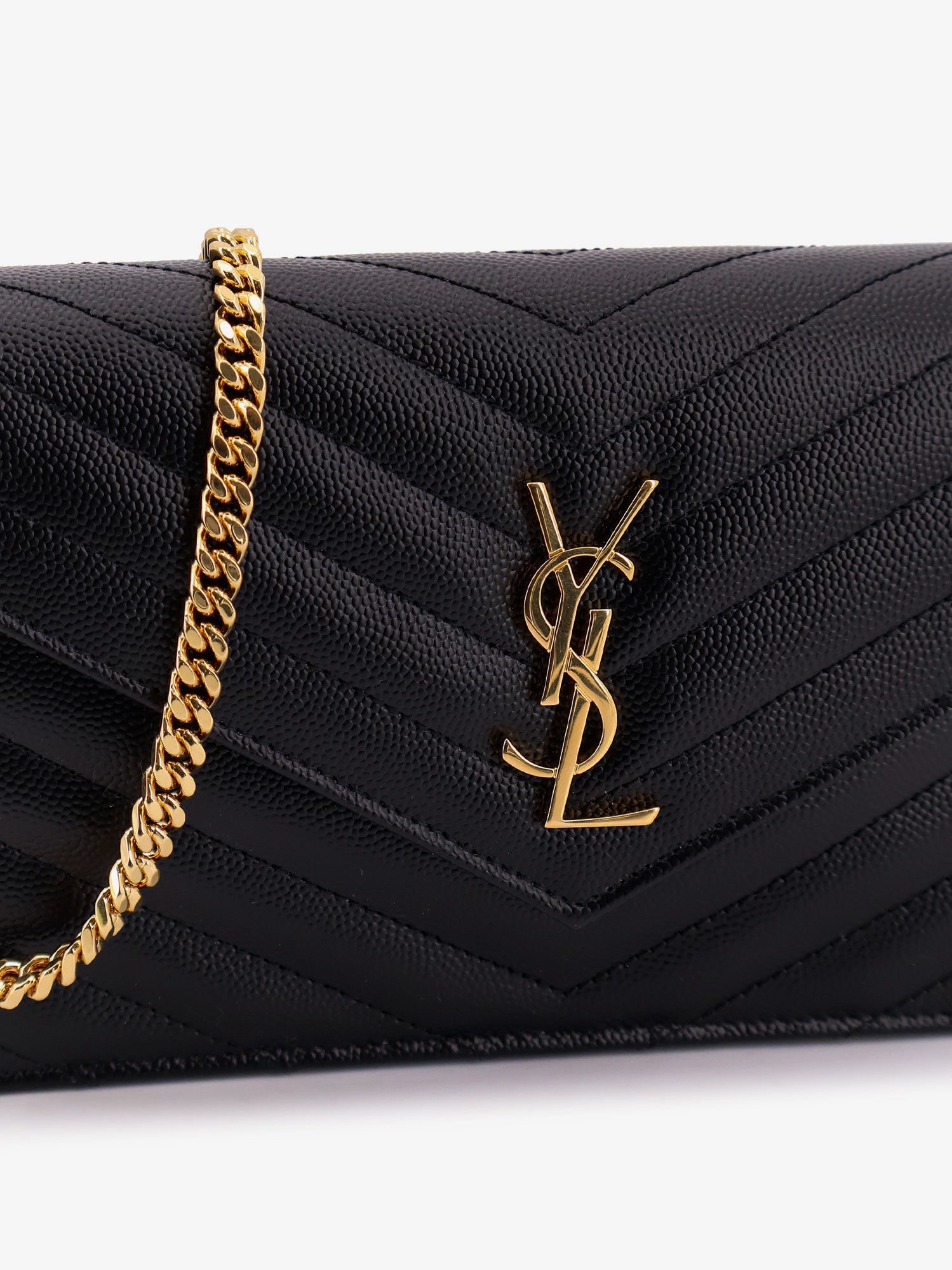 Saint Laurent Leather Crossbody Bag With Metal Cassandra Logo