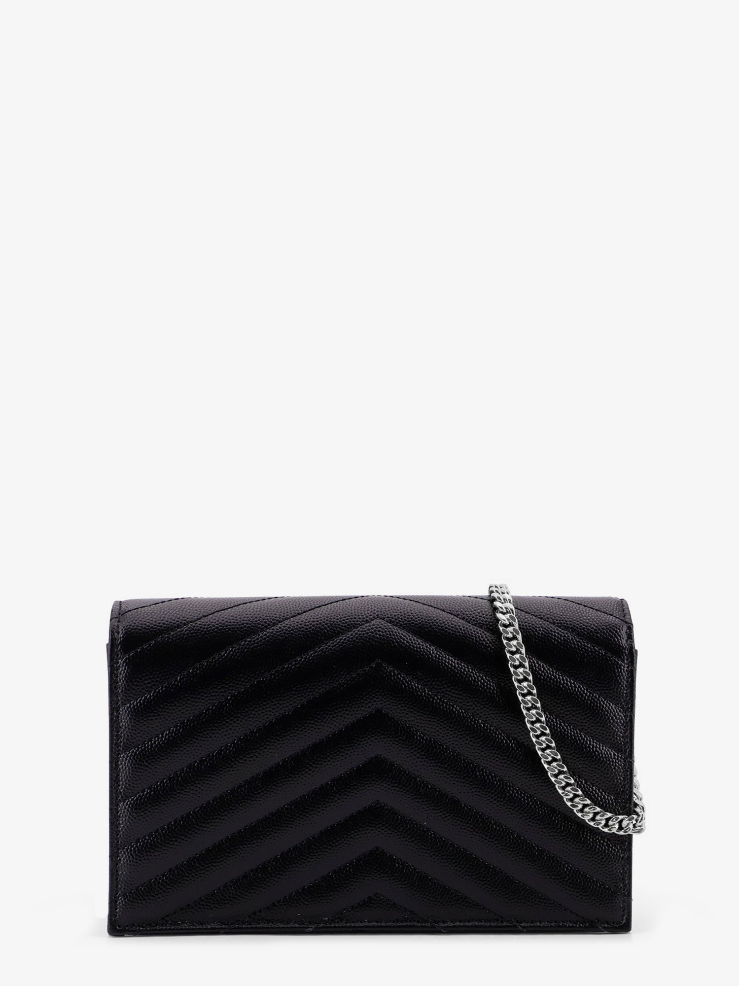 Saint Laurent Envelope Leather Wallet Crossbody Bag With Chain Shoulder Strap