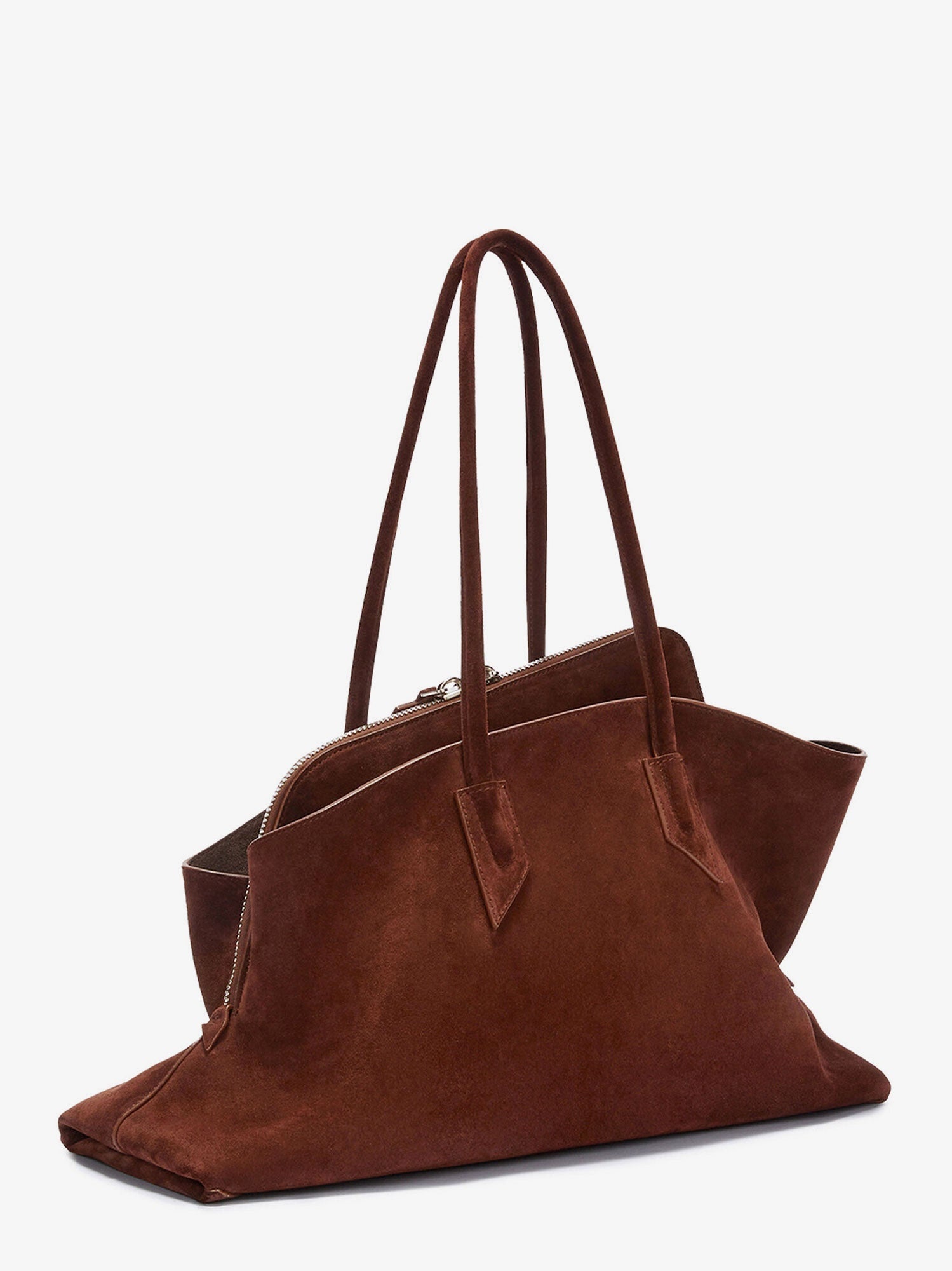 The Attico La Passeggiata Suede Shoulder Bag