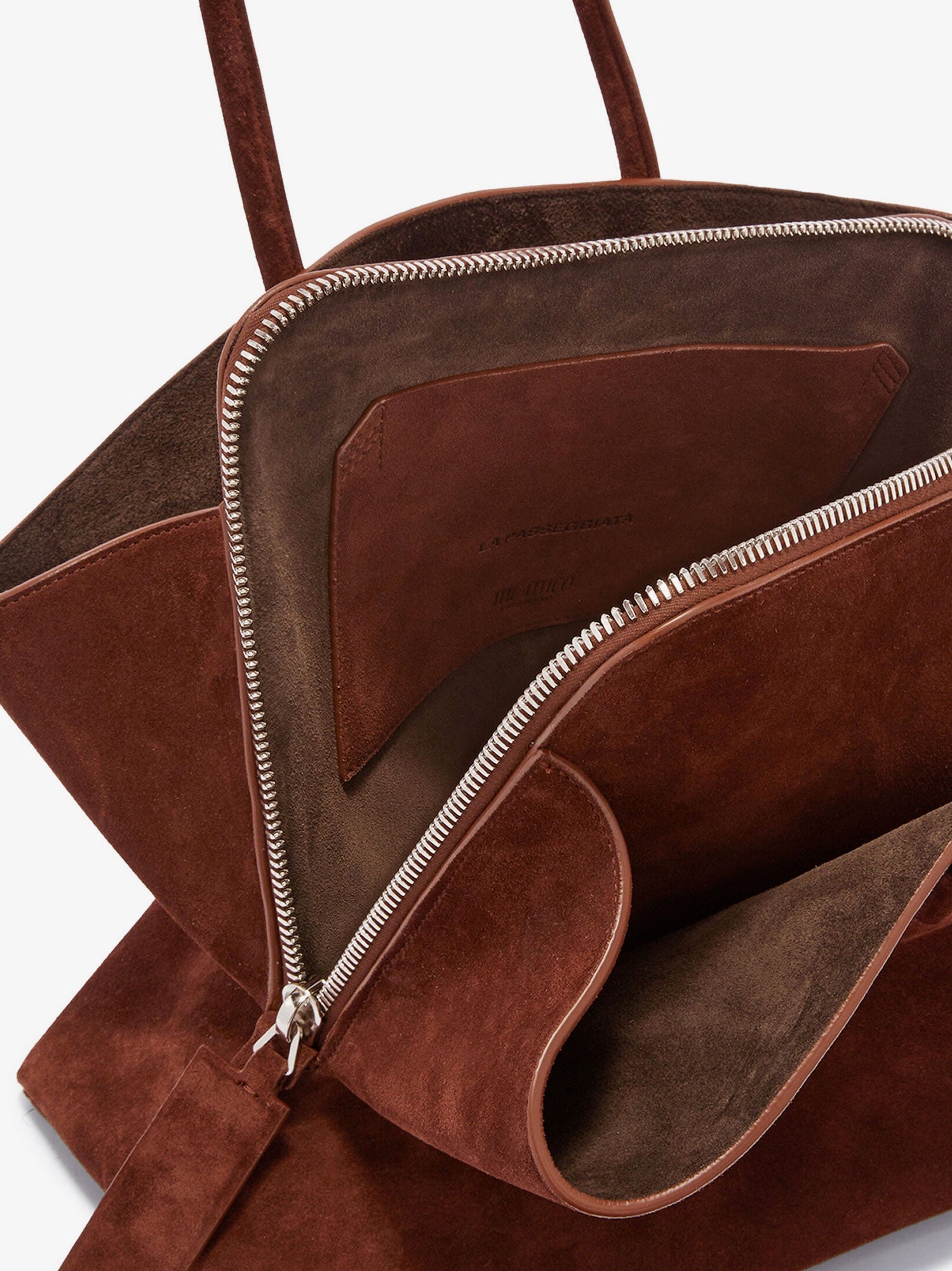 The Attico La Passeggiata Suede Shoulder Bag