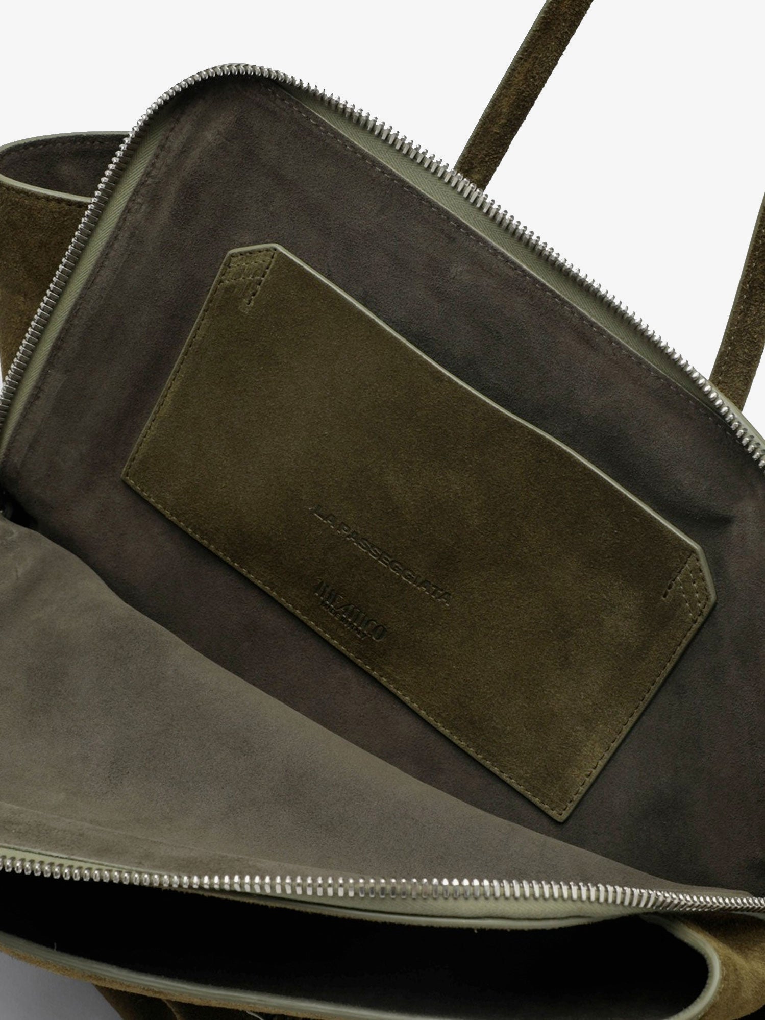 The Attico La Passeggiata Suede Shoulder Bag
