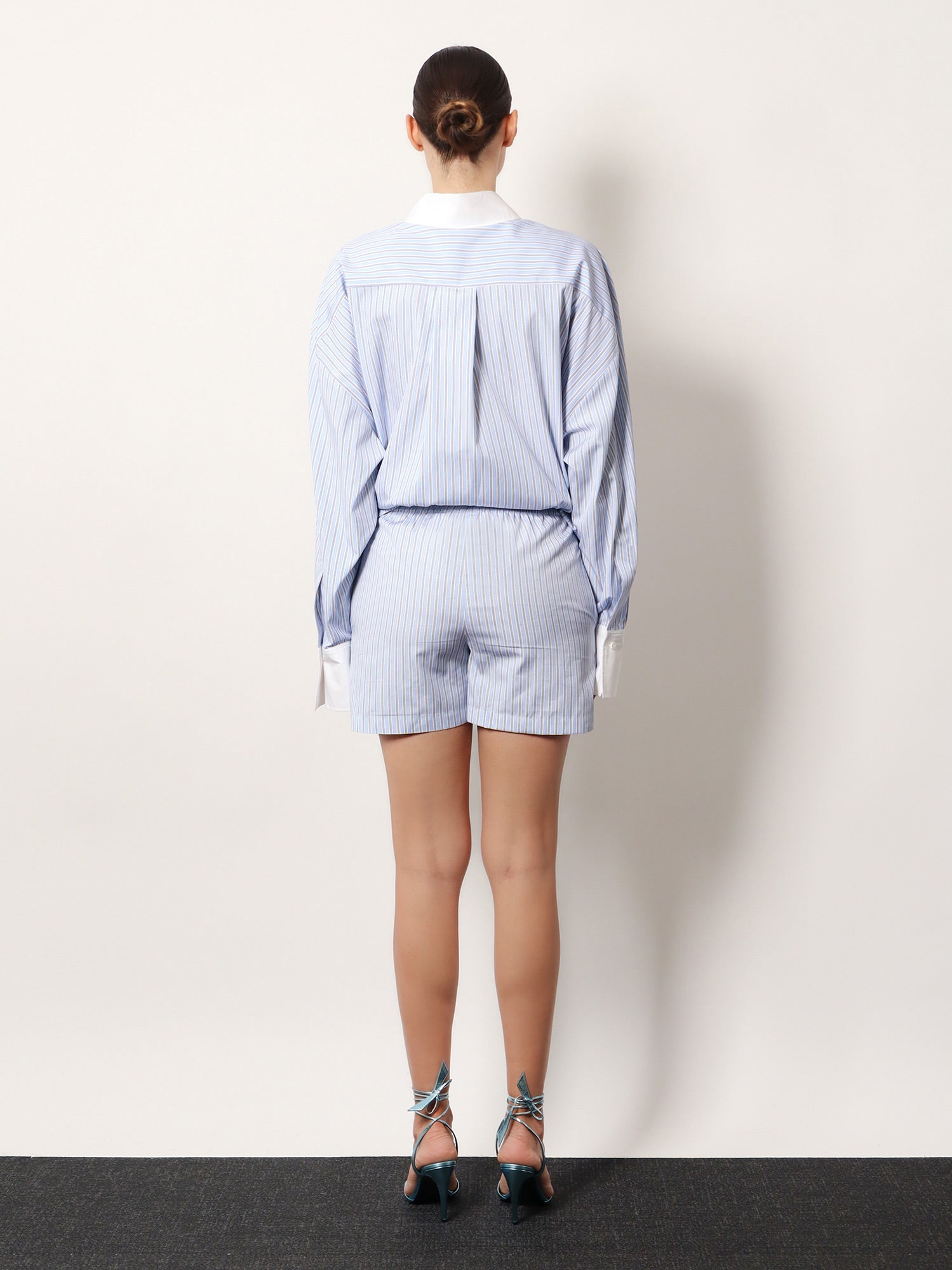 The Attico Striped Cotton Shorts