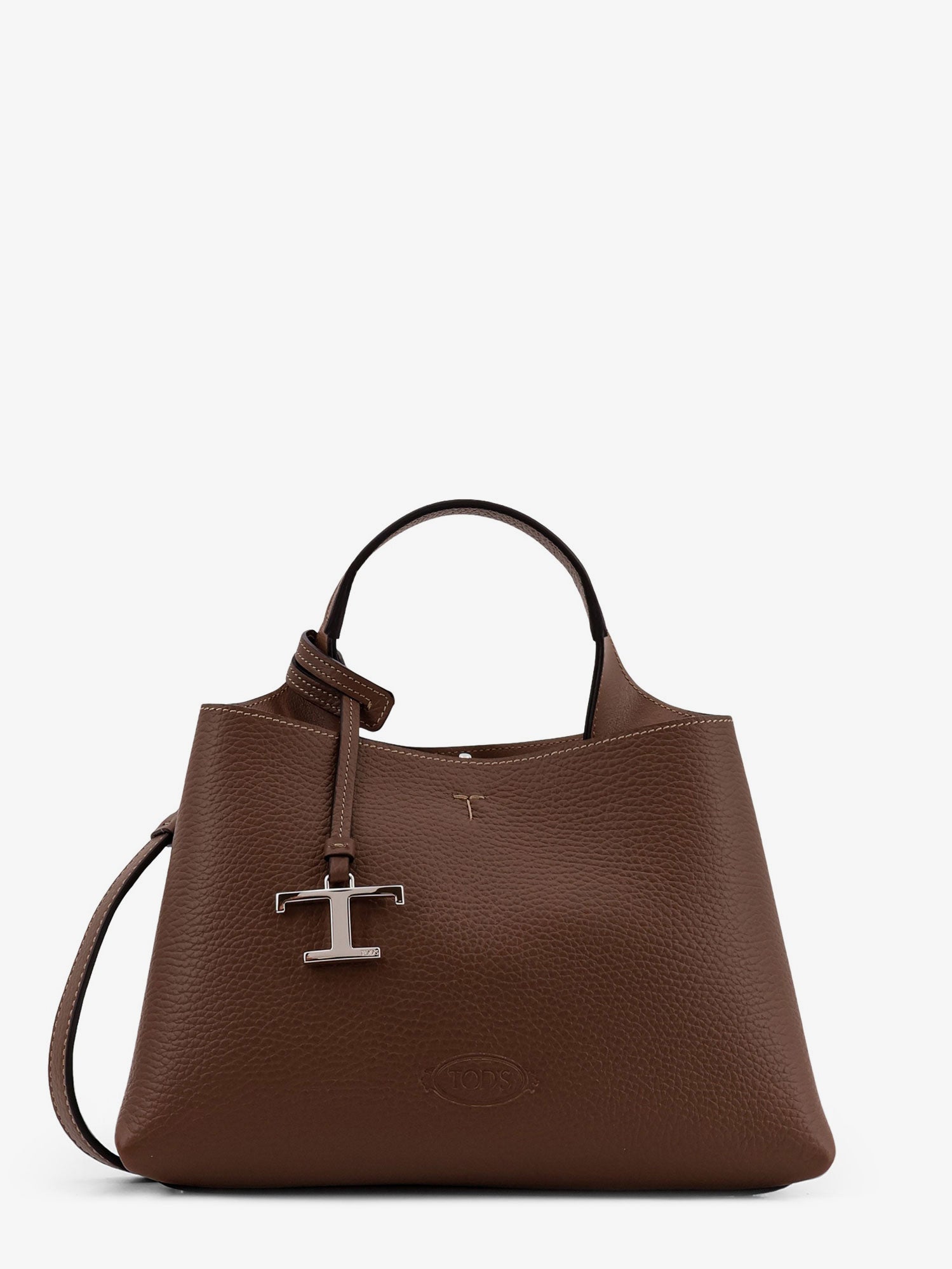 Tod's Leather Crossbody Bag With Metal T-timeless Logo