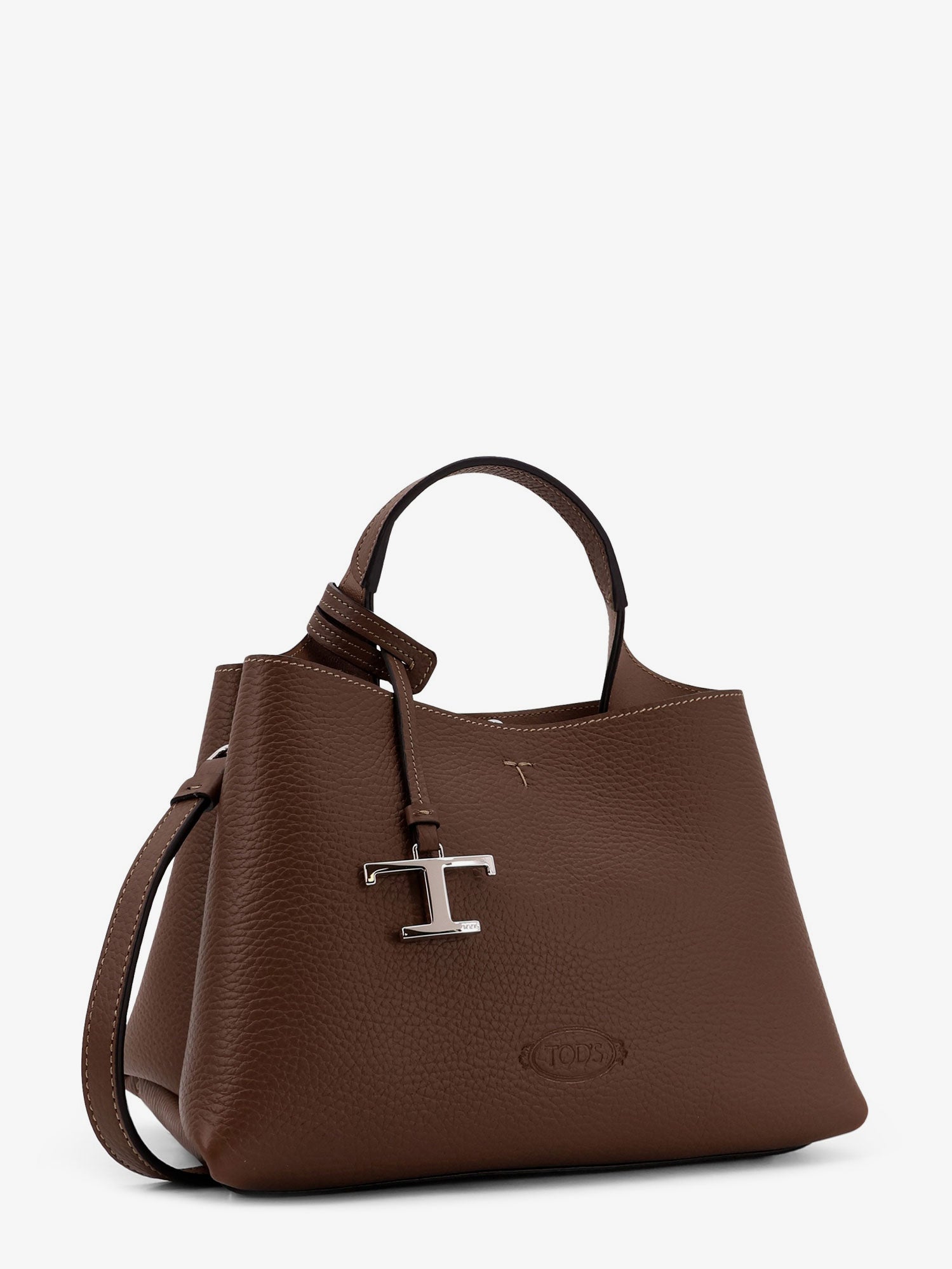 Tod's Leather Crossbody Bag With Metal T-timeless Logo