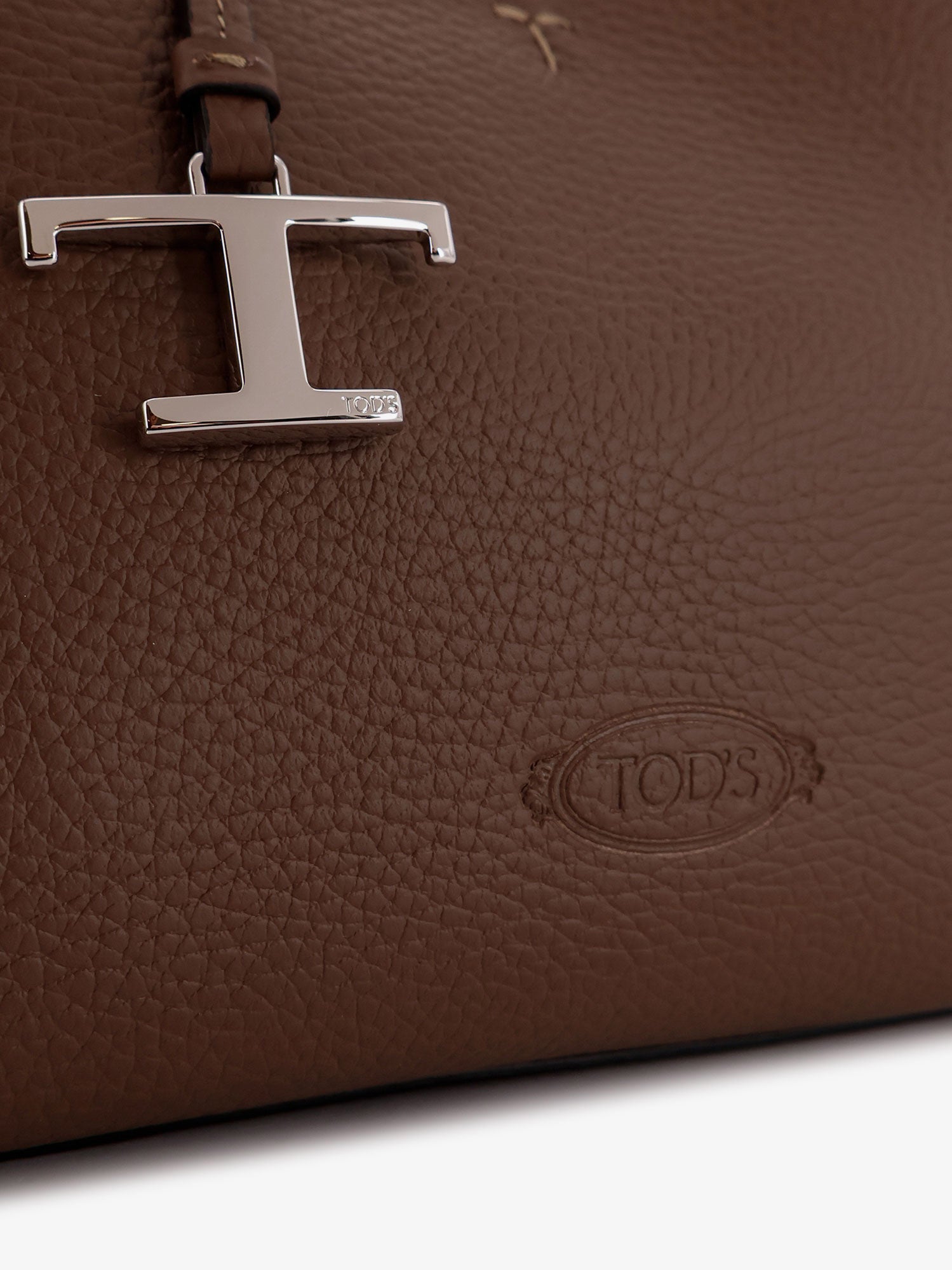 Tod's Leather Crossbody Bag With Metal T-timeless Logo