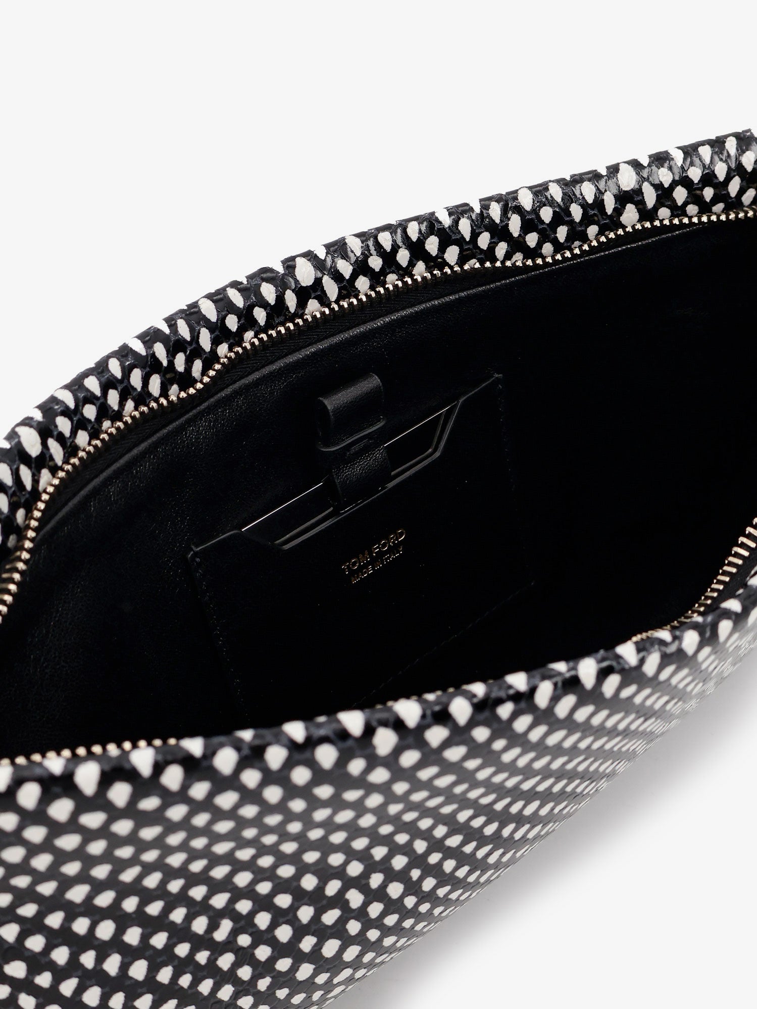Tom Ford Aura Leather Clutch Bag With Snake Motif