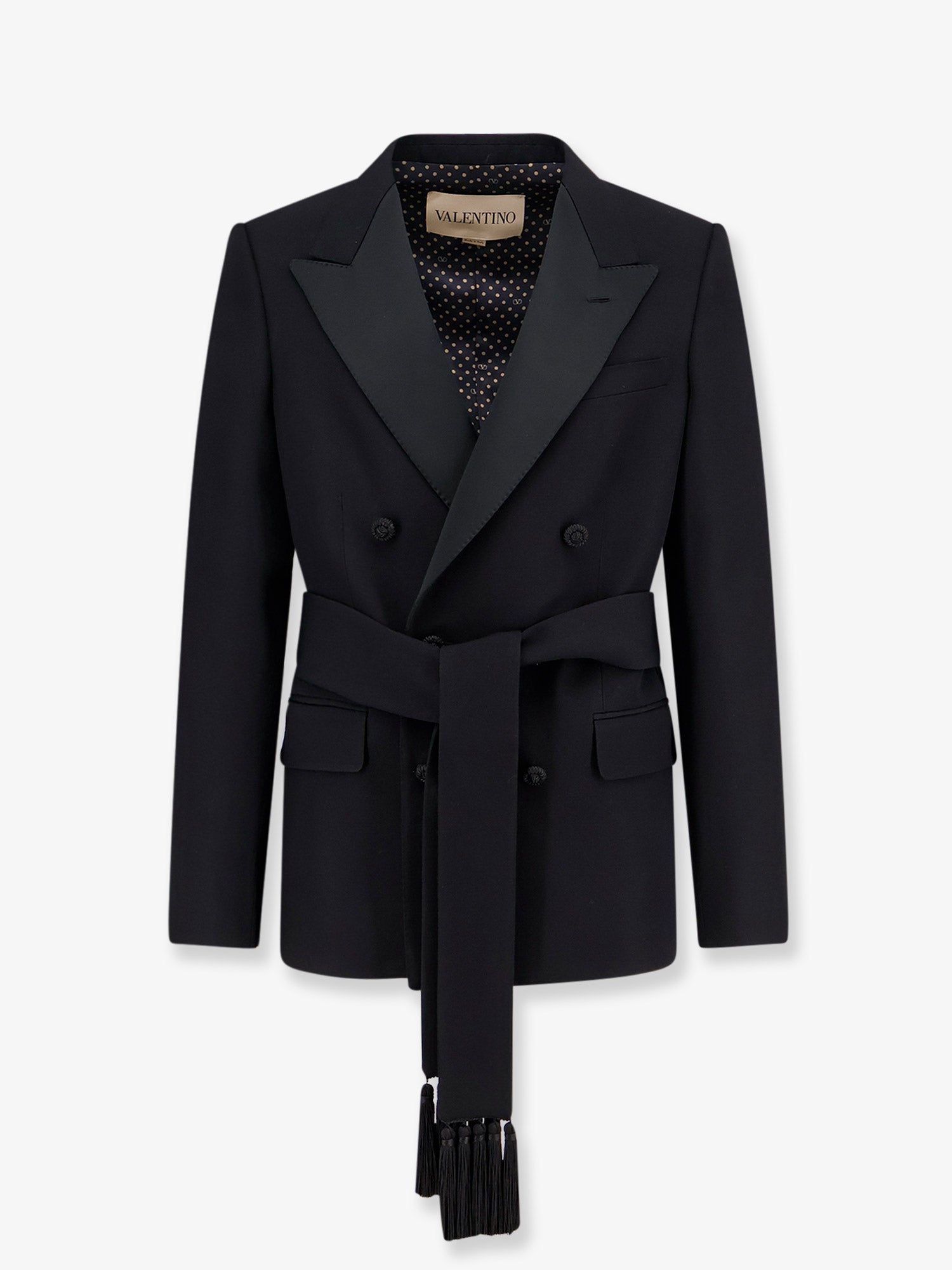 Valentino Virgin Wool Blazer With Belt